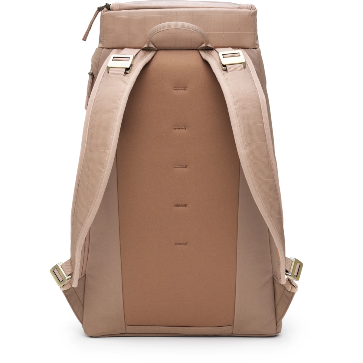 Hugger Backpack 30L unlabelled, brauner Stoff, Naht, Textur, Materialien Detail, Rucksack, Tagesrucksack, Schultergurte, rosé Braun, Zweifarbigkeit