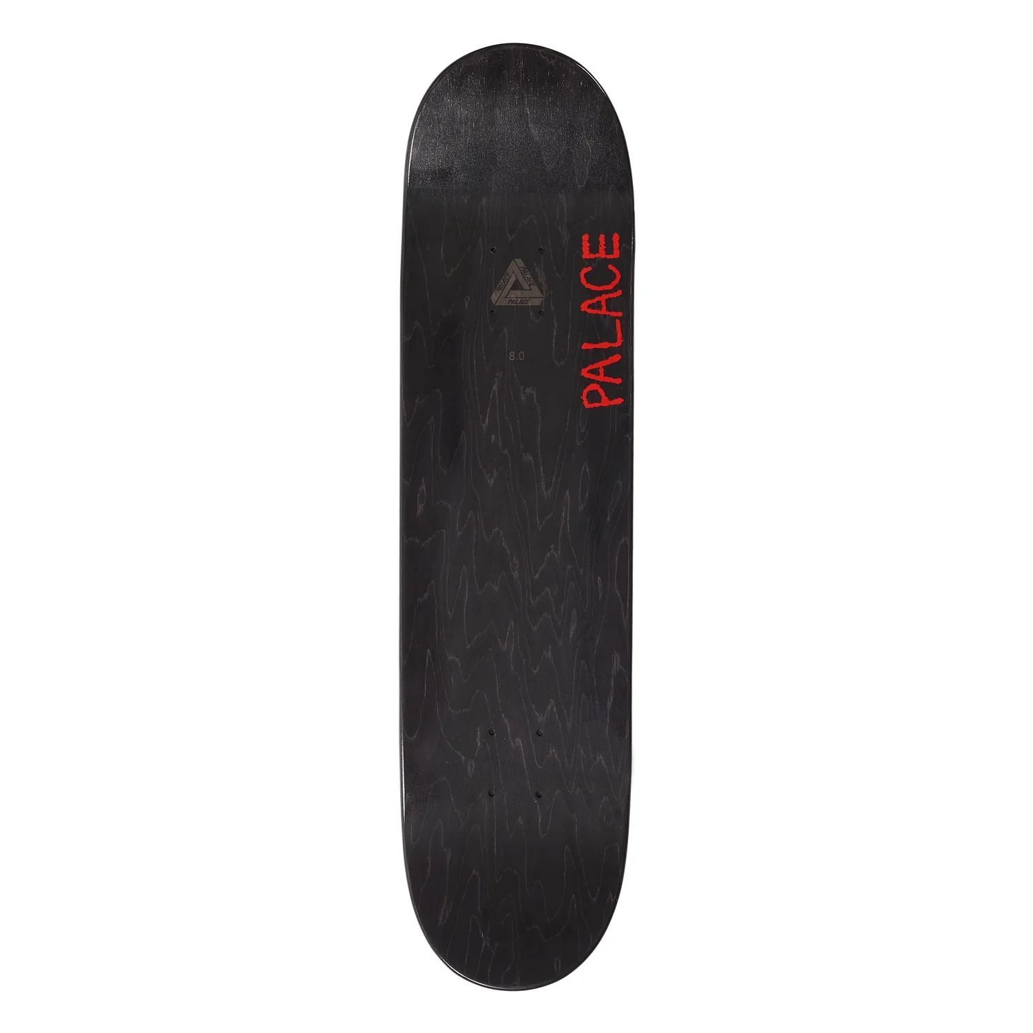 Planche de skateboard, bois noir, bois d'érable, inscription rouge, 8 pouces
