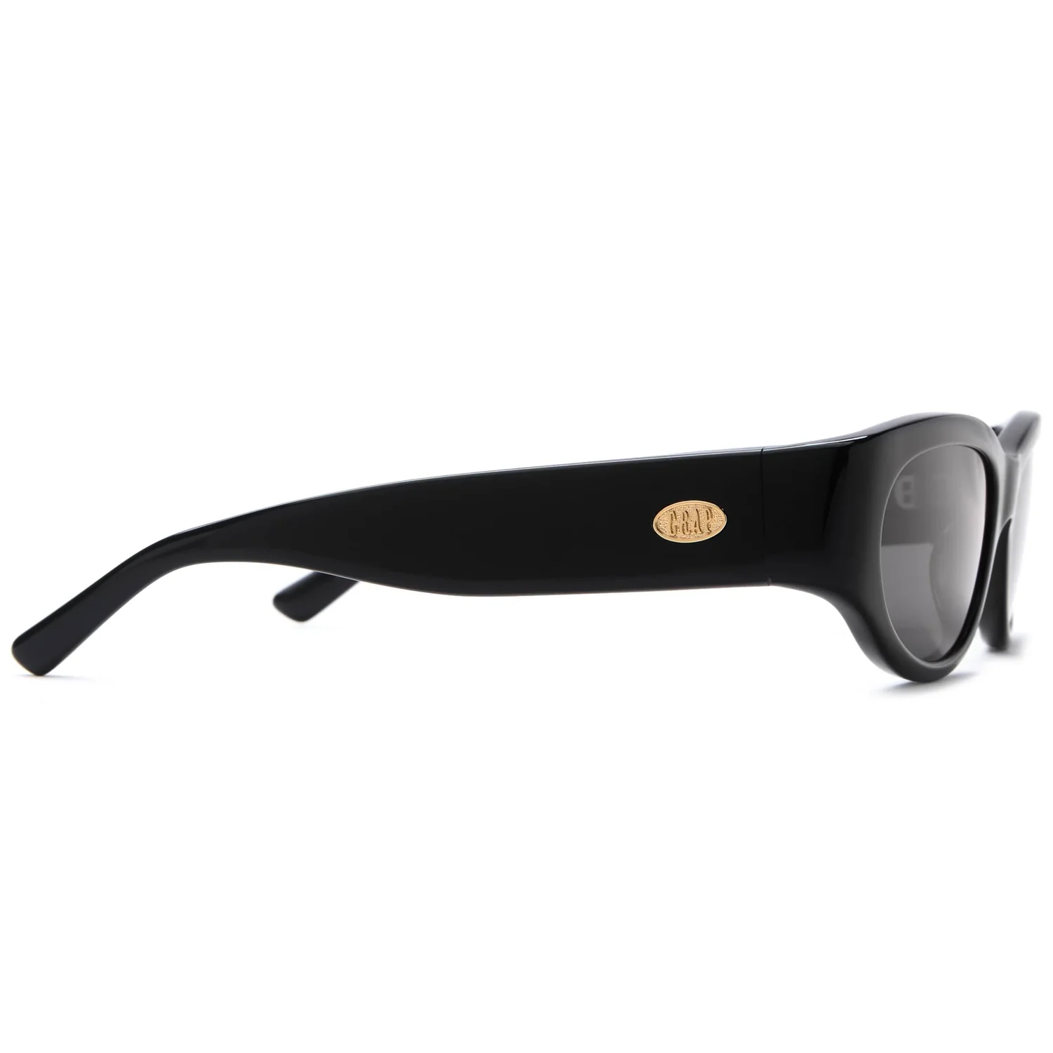 Sonnenbrille, schwarzes Gestell, Kunststoffgestell, getönte Gläser, ovale Form