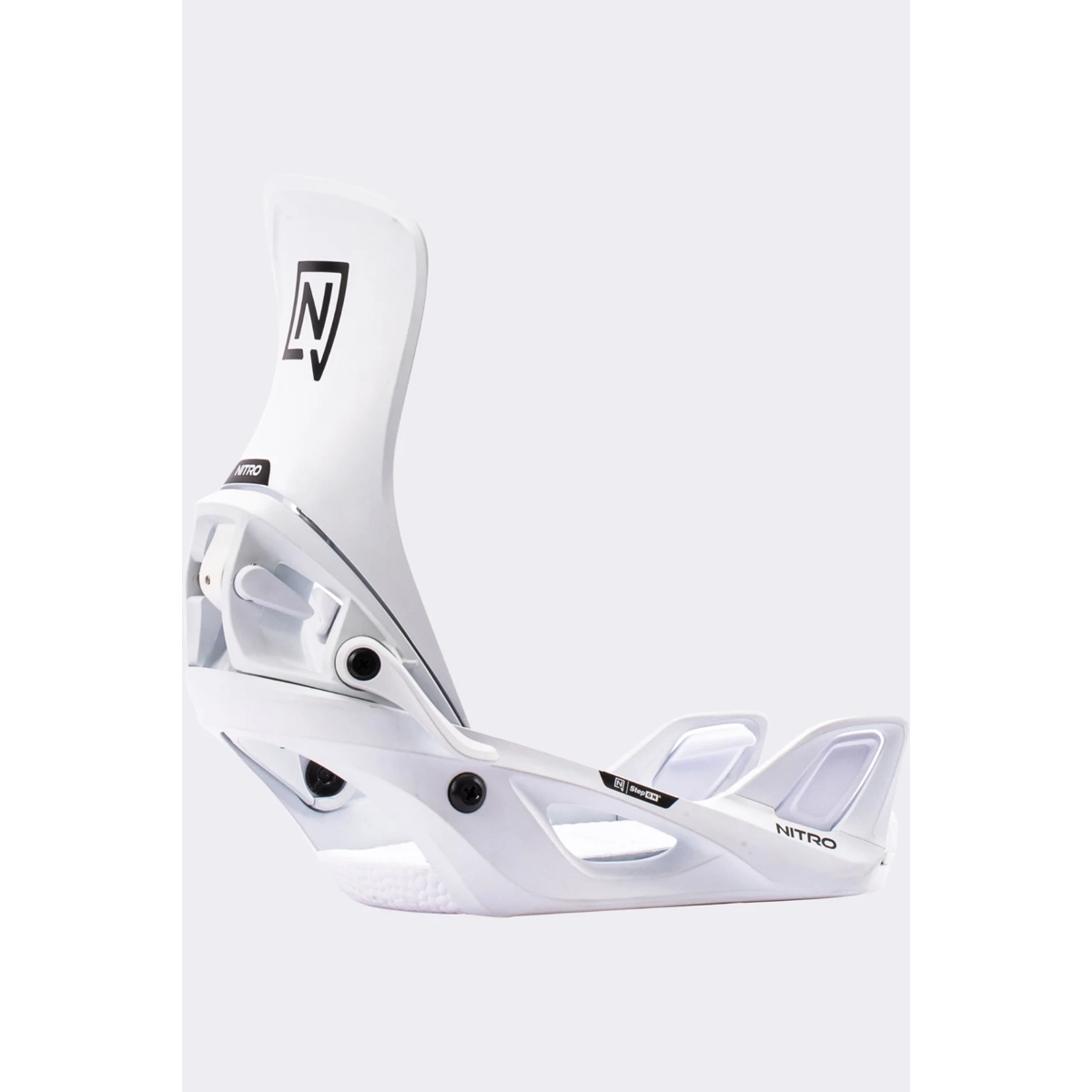 Snowboardbindung, Step-On, Weiß, NITRO, verstellbar, Snowboard-Bindungen, Weiße Bindungen, Step-in Bindungen, NITRO sichtbar, Highback-Bindungen