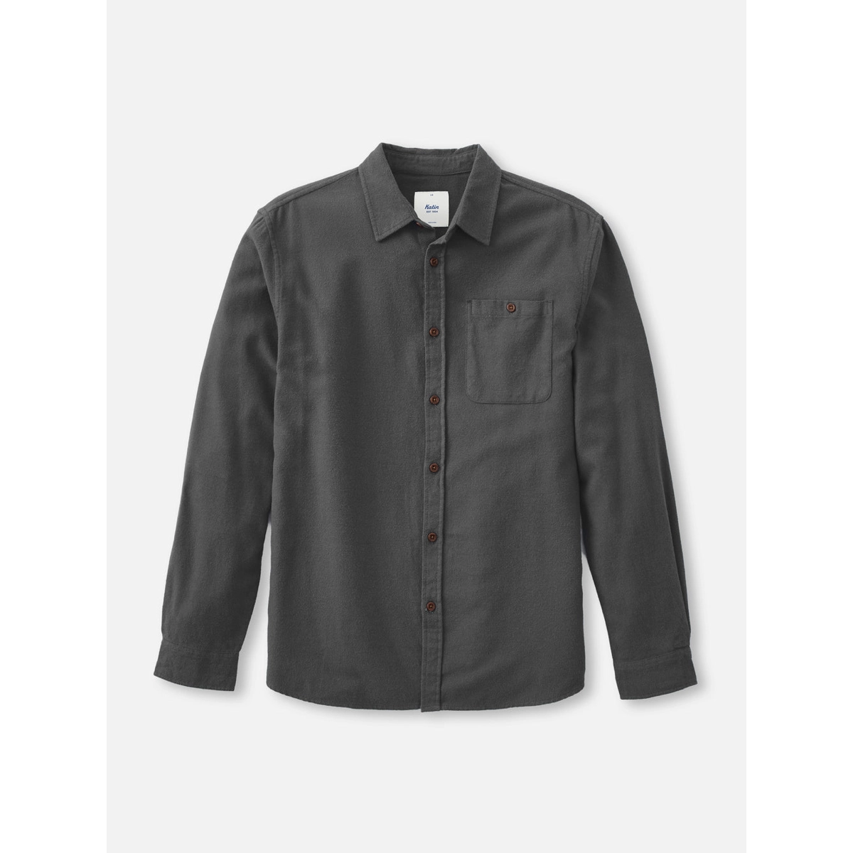 Twiller Flannel Shirt Hemden, Langarm, Knopfleiste, Brusttasche, Graublau