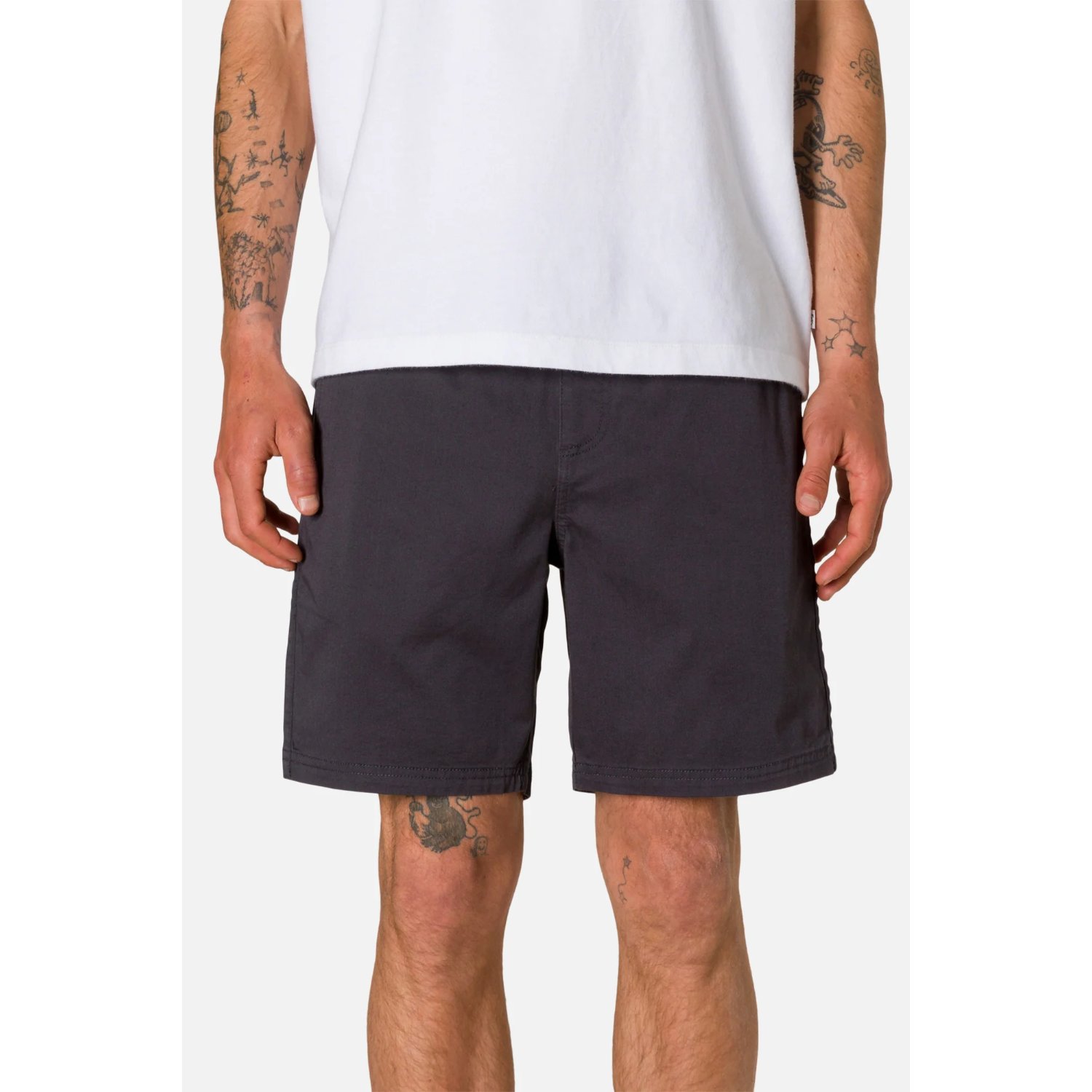 Patio Short Pantalon, short, gris foncé, longueur genou ?, en coton ?
