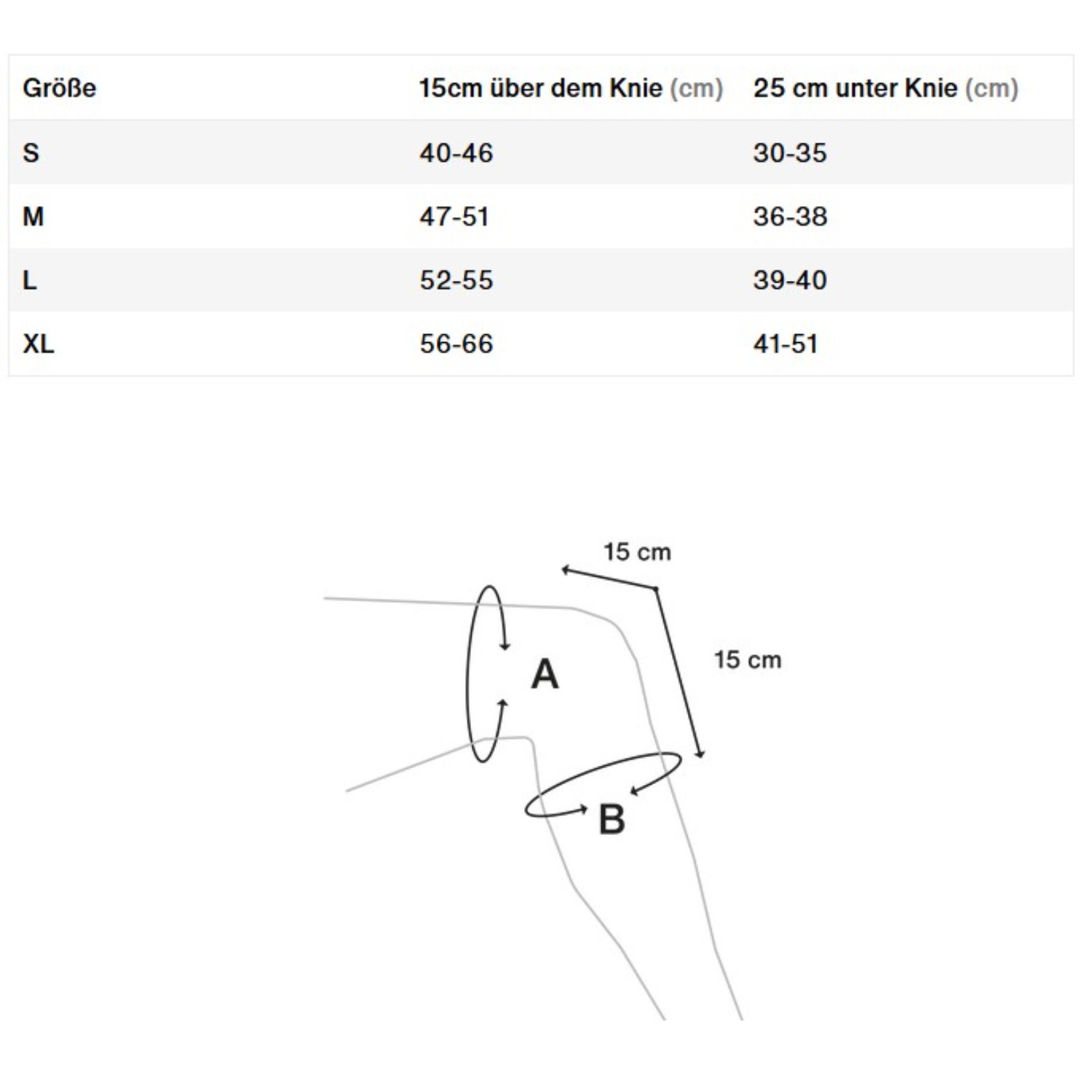 Knee Pads Arcon Lite SQ Short Modèles de corps, tableau des tailles, prothèse de bras, indications de taille, instructions de prise de mesures