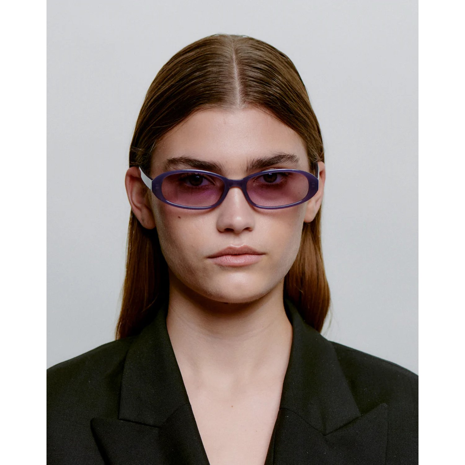 Sonnenbrille, Gläser, lila Brille, Kunststoffrahmen, Rahmenfarbe violett