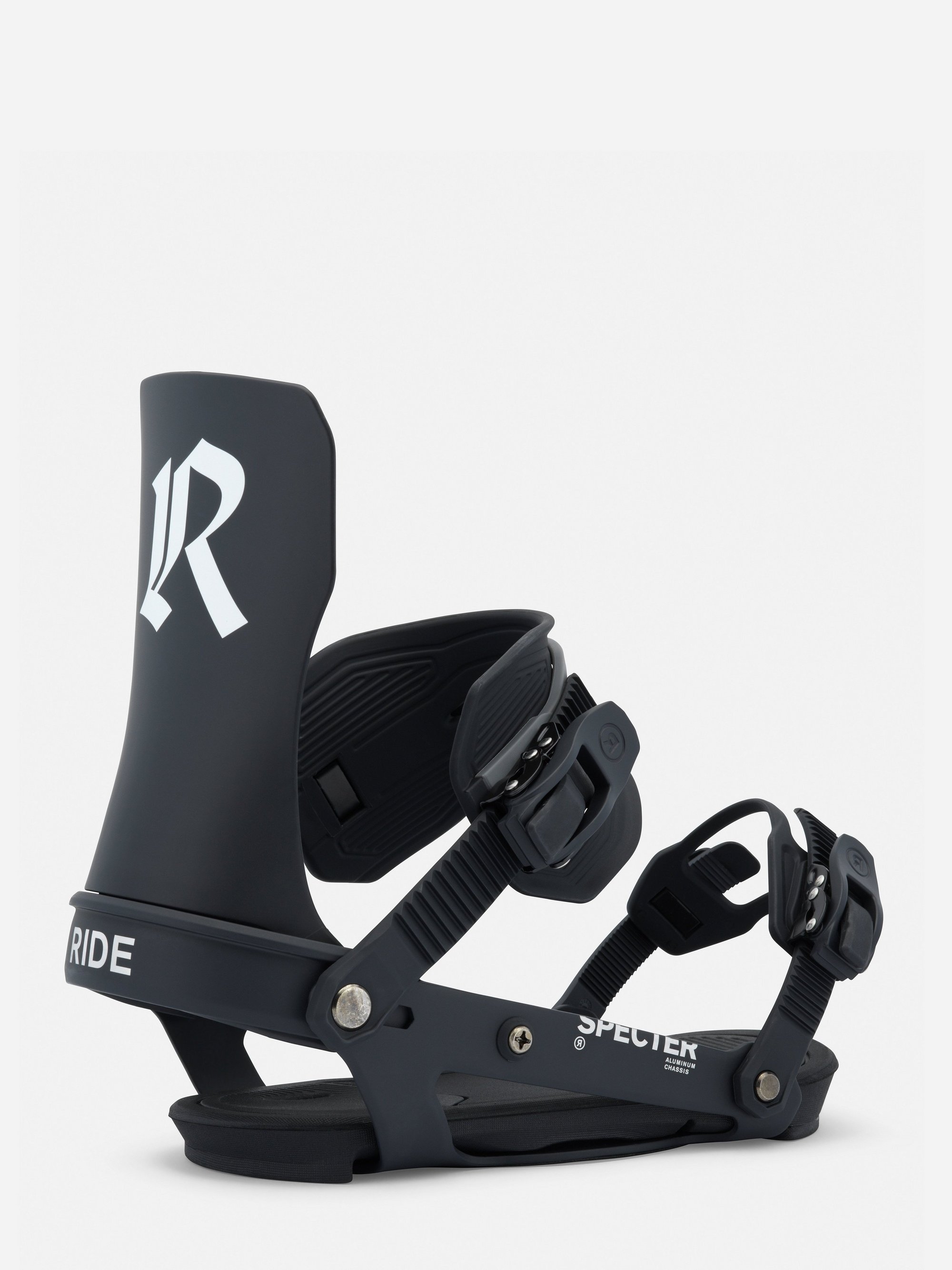 Fixation de snowboard, Ride, mousse, gris foncé, mécanisme de serrage