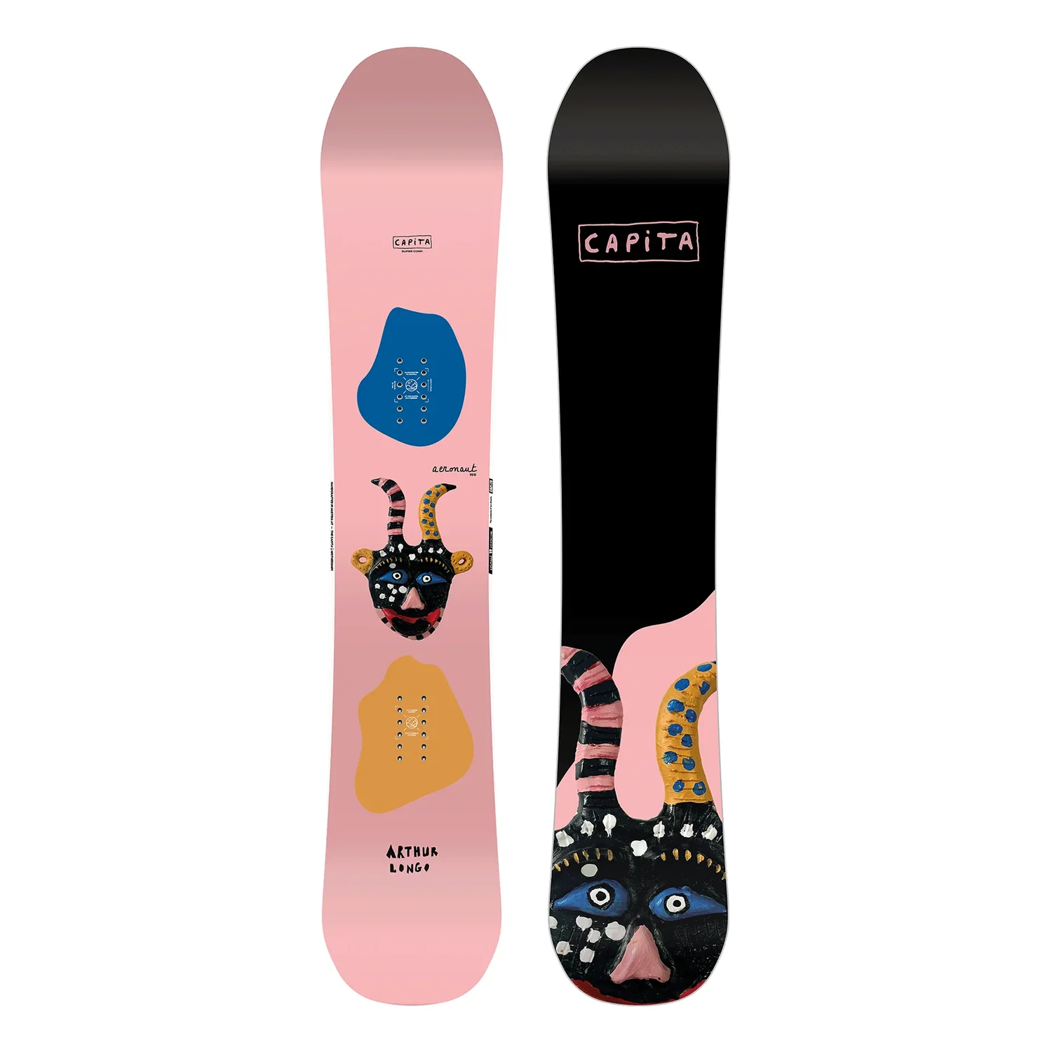 Aeronaut LTD Snowboard, Rosa, Schwarze Unterseite, Kunstgrafik, Directional Shape