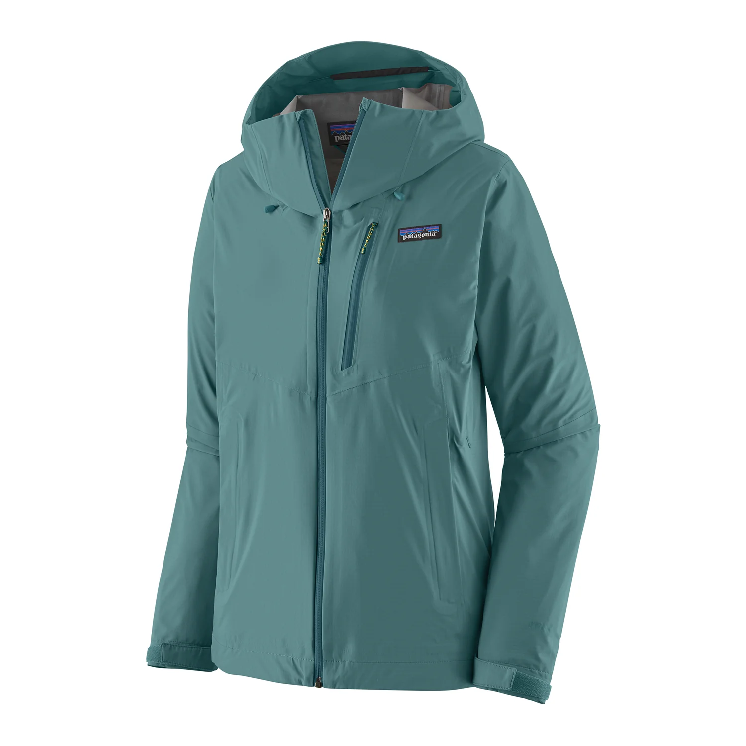W's Granite Crest Rain Jkt Regenjacke, Kapuze, Reißverschluss, Blaugrün, Brusttasche