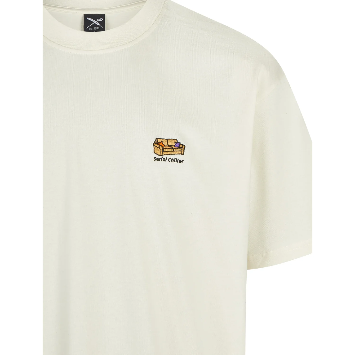 Serial Chiller T-Shirt T-shirt, manches courtes, col rond, blanc crème, broderie