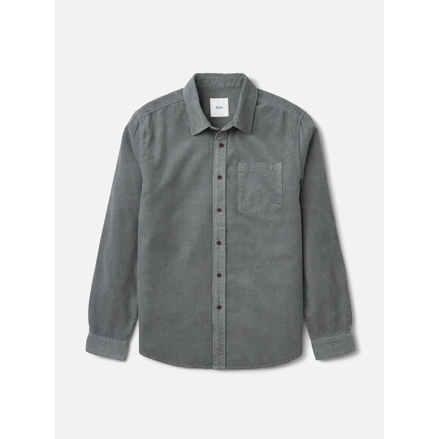 Granada Shirt Herrenhemd, Langarmhemd, Grau, Brusttasche, Knopfleiste