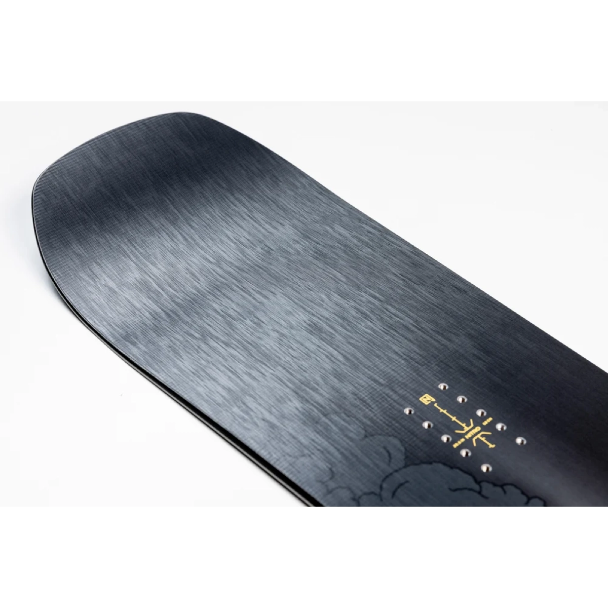 Snowboard, Brett, Finish, Holzoptik, Grafik, Board, Snowboard, Stahlgrau, gebürstet, Prägemuster