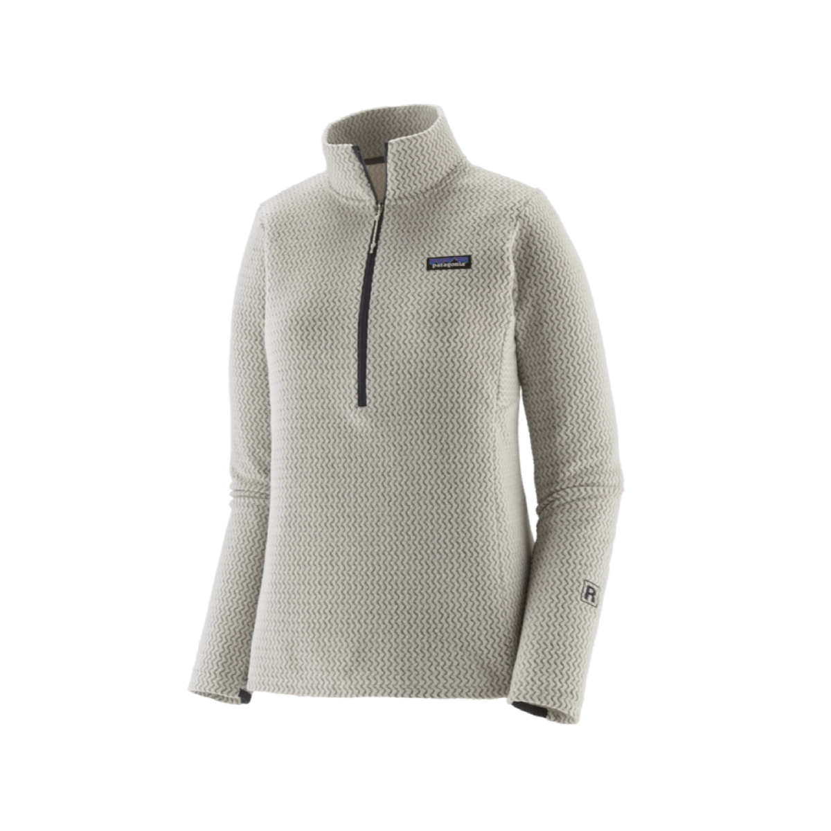 Pullover, Zip-Fleece, Querschnitt-Muster, Beige, Half-Zip