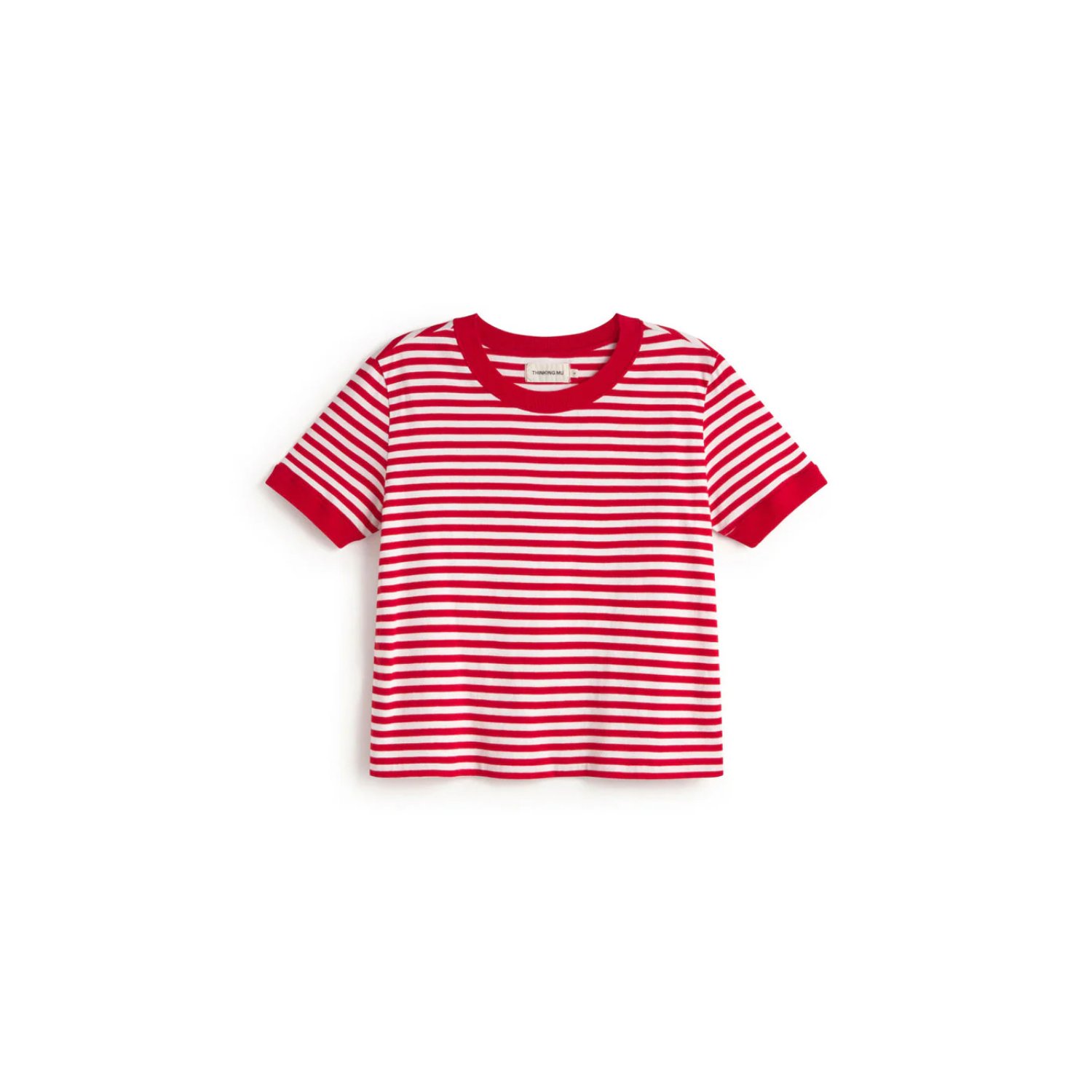 Zowi R Tee T-Shirt, Streifen, Rot, Kurze Ärmel, Casual