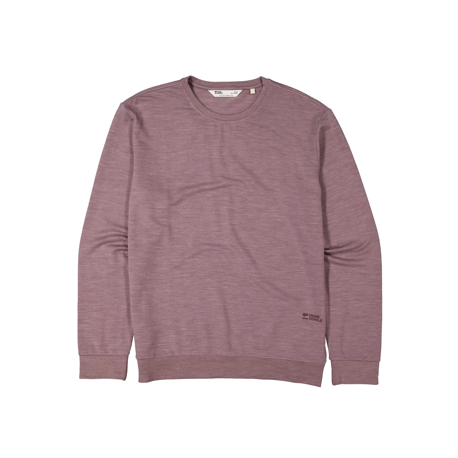 Langarmshirt, Rundhalsausschnitt, Altrosa, Melierter Stoff