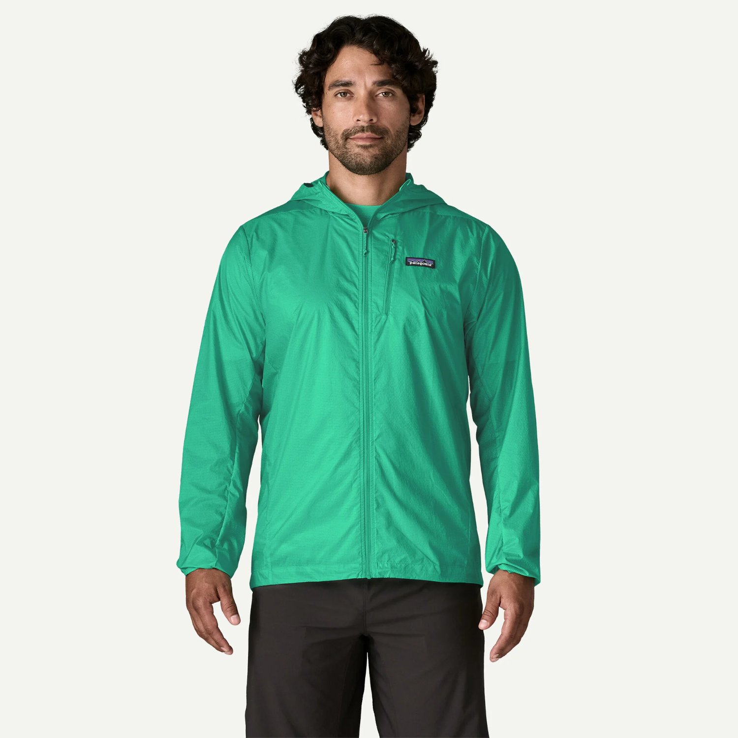 Regenjacke, Herrenjacke, Hoodie-ähnlich, Reißverschluss, Militärgrün
