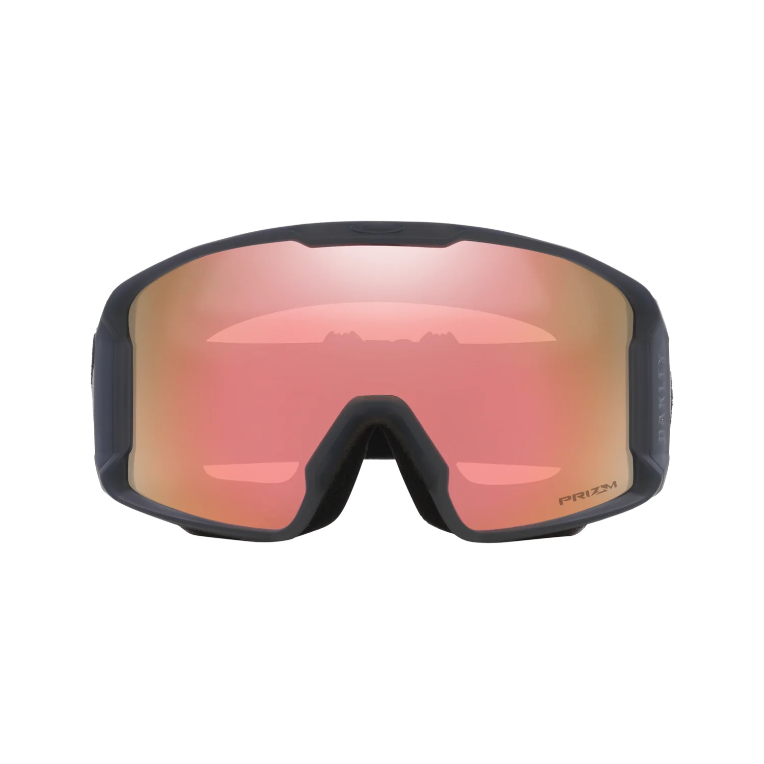 Lunettes de sport, monture noire, verres miroités, verres rose, verre unique