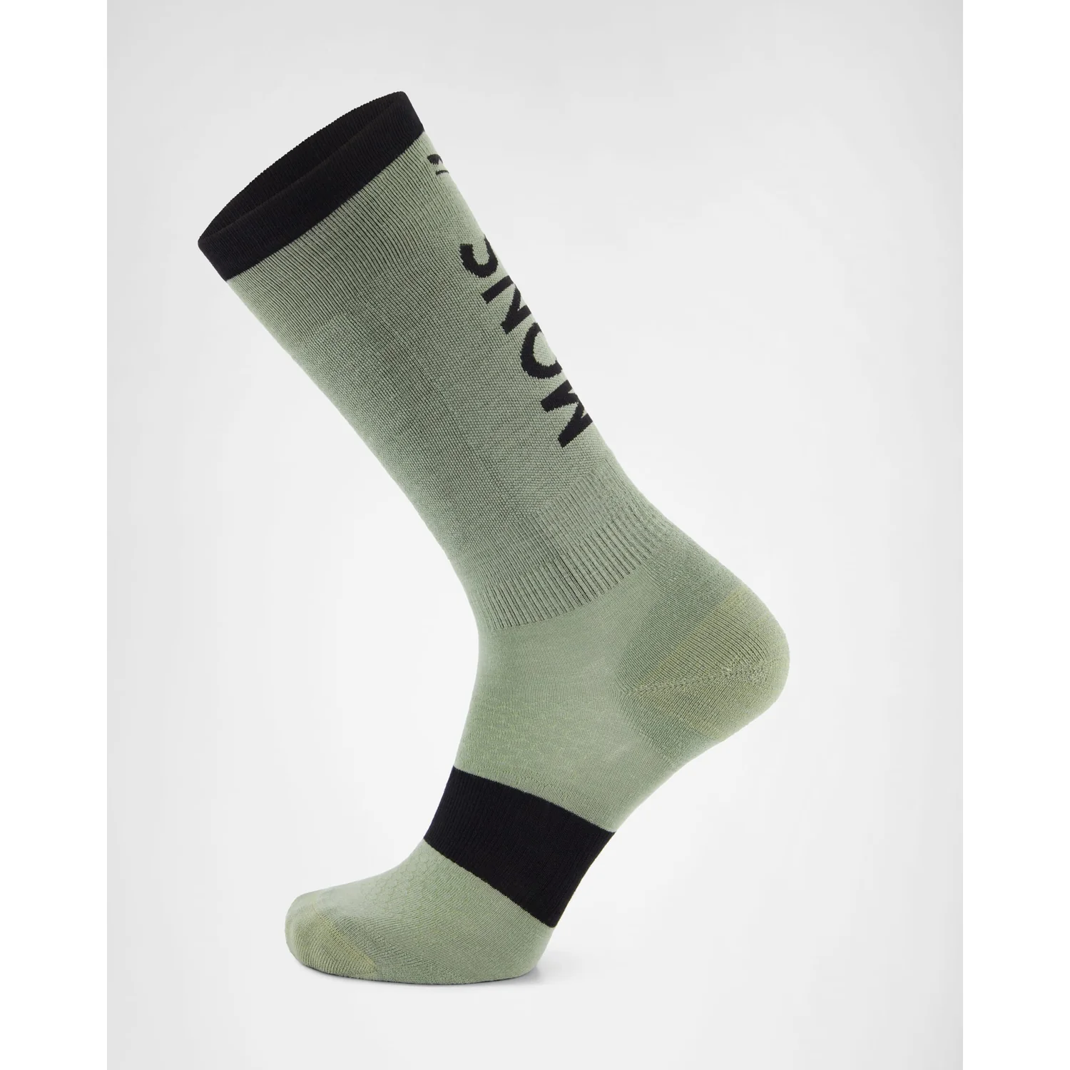 Atlas Mer. Snow Sock Sportsocken, Salbeigrün, Schwarze Bündchen, Knöchellang, Logoprint