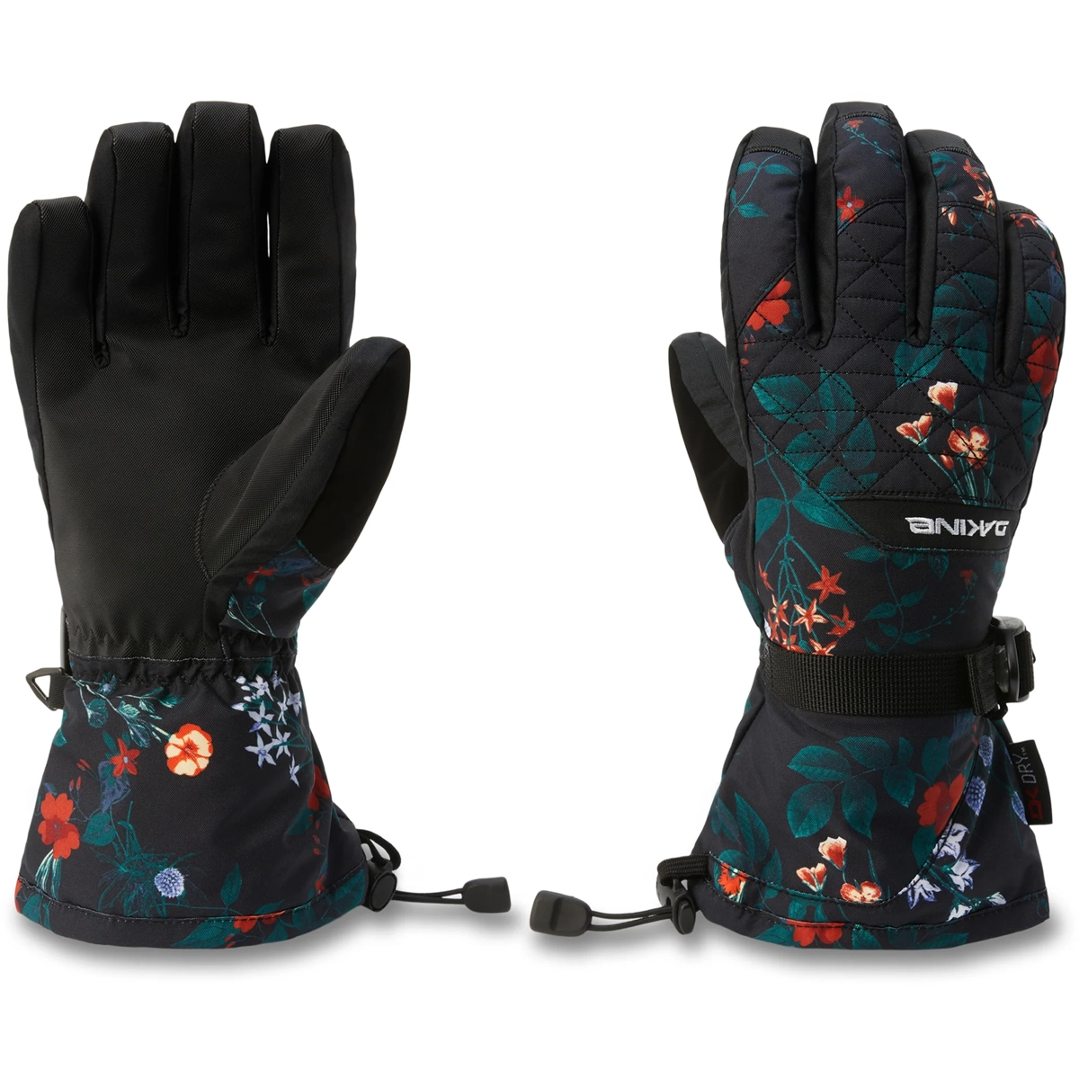 W Camino Glv Winterhandschuhe, Blumenmuster, Gesteppte, Verstellbarer Riemen, Kordelzug-Bund