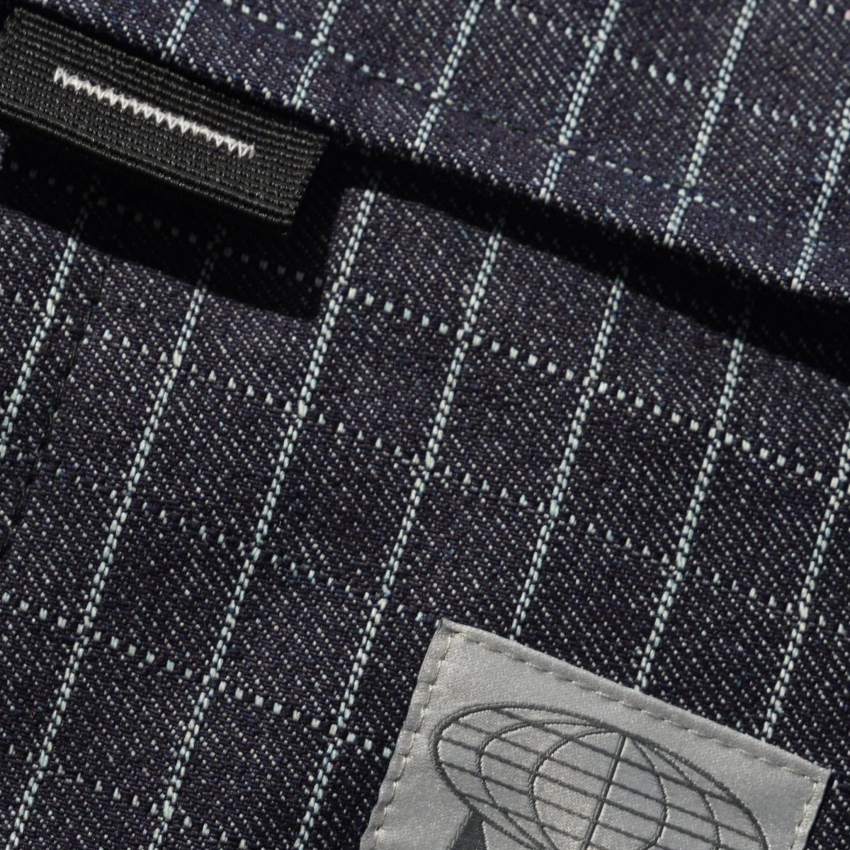 Denim, Gitterstruktur, Stoffetikett, Reißverschluss, Label