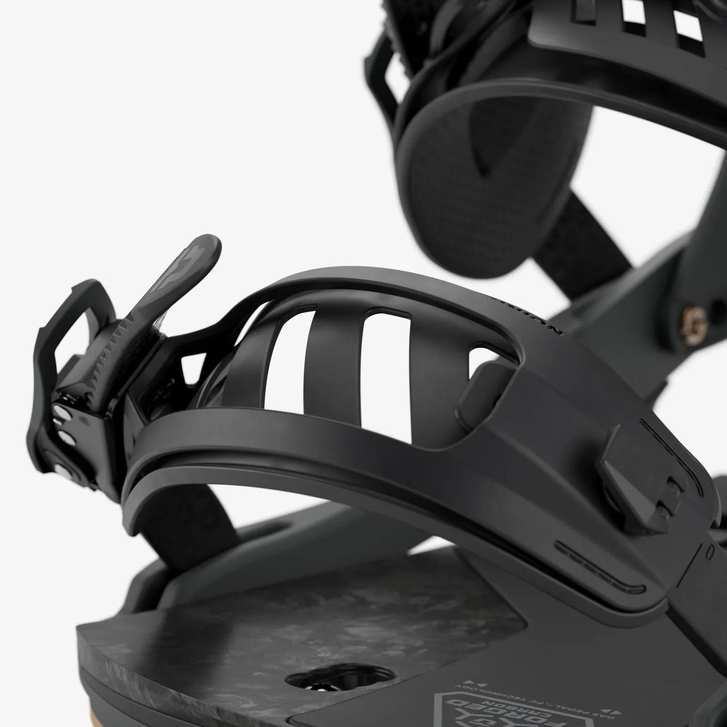 Snowboardbindung, schwarz, Ratschenverschluss, verstellbare Riemen