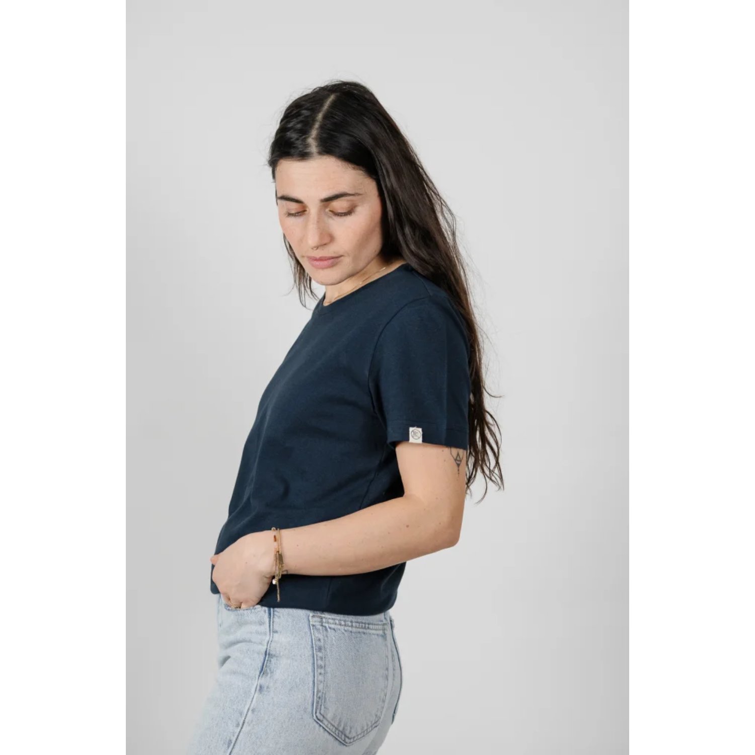 Basic Luisa T-Shirt T-Shirt, Dunkelblau, Kurzarm, Baumwolle, T-Shirt Grundsätzlich