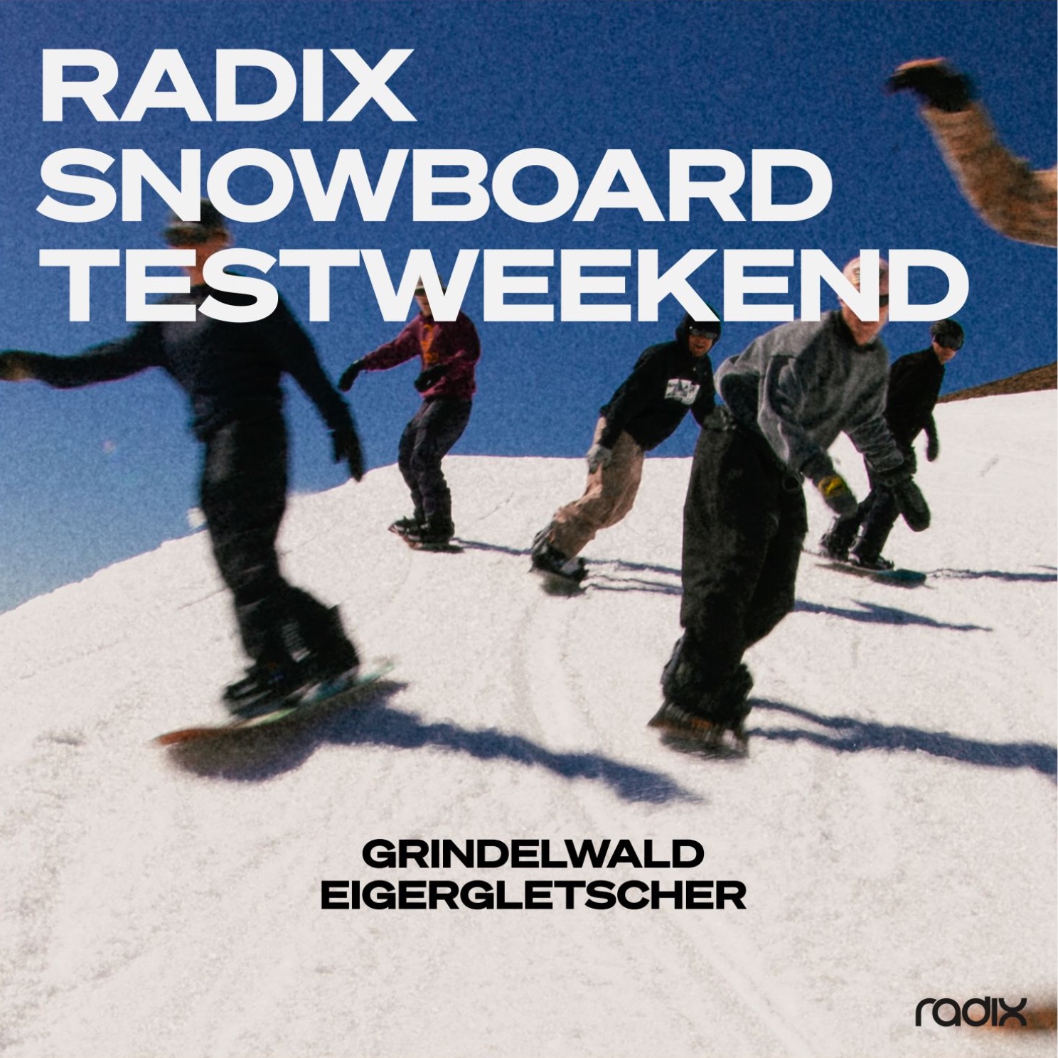 Affiche : Week-end d'essai de snowboard « Radix », glacier de l'Eiger à Grindelwald