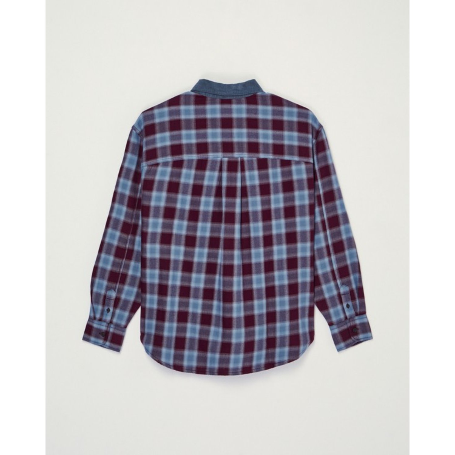 Plaidhemden, Flanell, Langarm, Blau Rot, Knöpfe am Bündchen