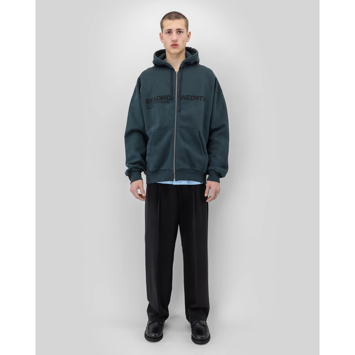 Reverse Logo Zip Hoodie