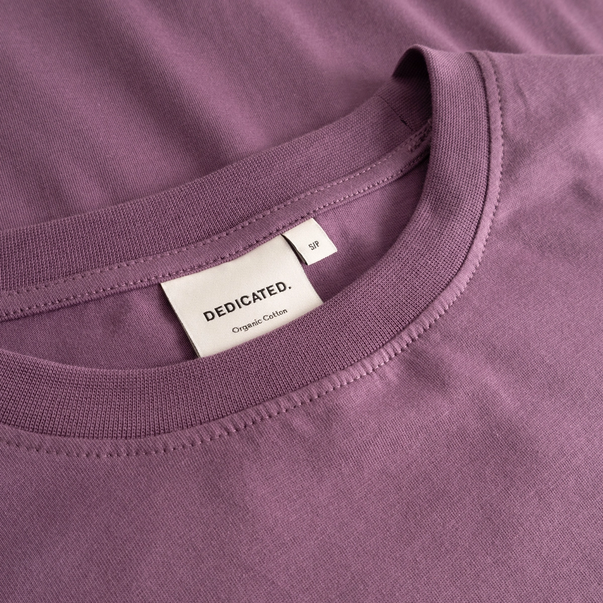 organische Baumwolle, T-Shirt, Kragen, Lavendel, Etikett, T-Shirt, Rundhals, Bio-Baumwolle, Lila, Unifarben