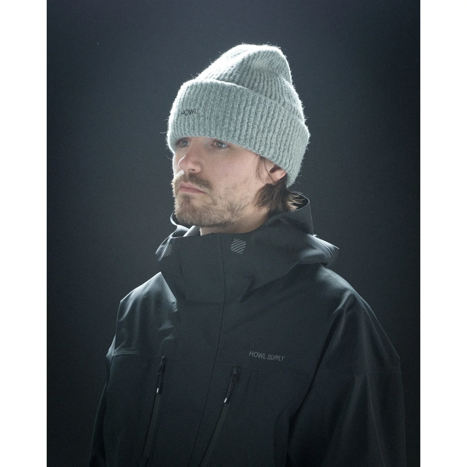 jacke, anorak, softshell, reissverschluss, beanie, Strickmütze, Rippstrick, Hellgrau, Winterjacke, Schwarz
