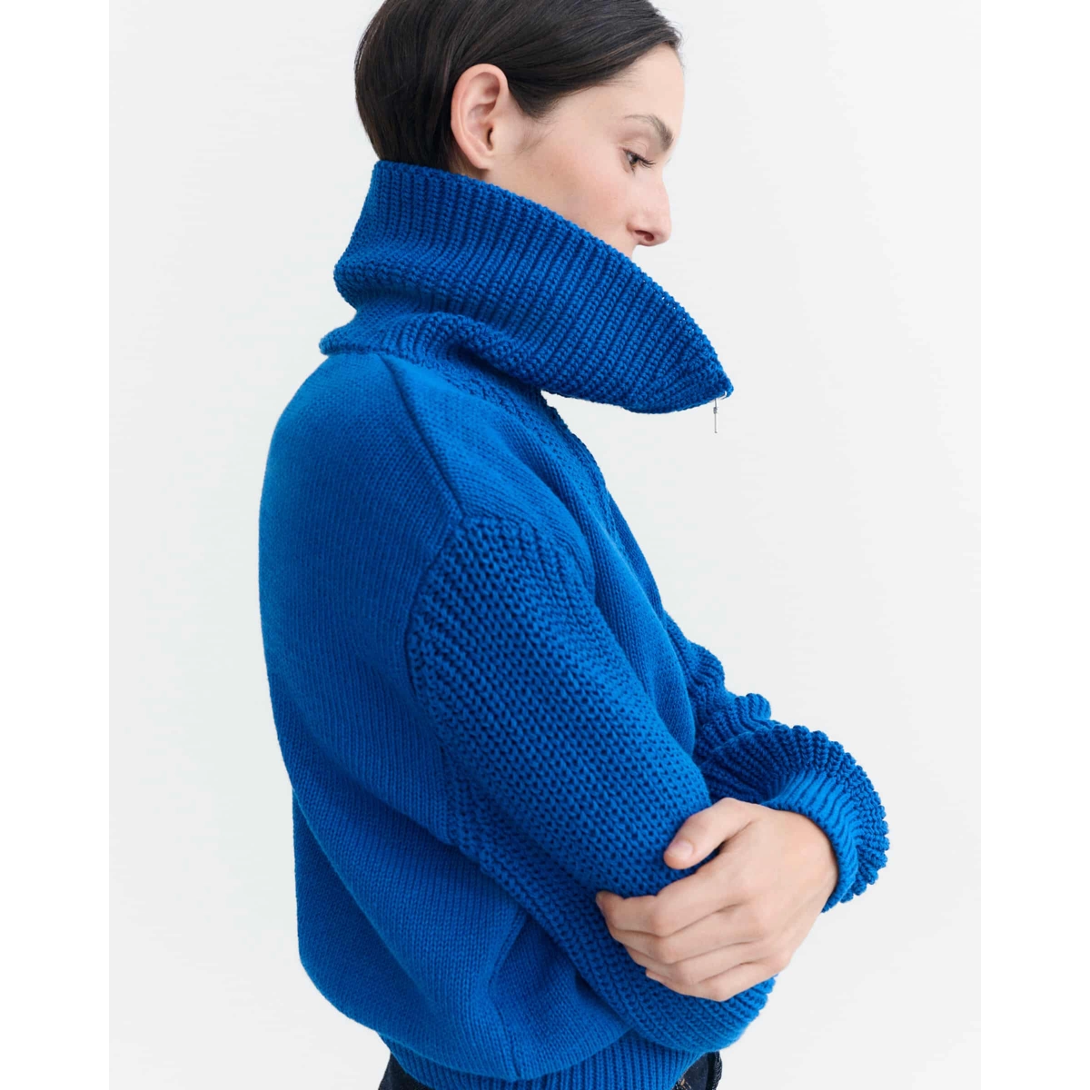 Tanit Knitted Sweater Herrenpullover, Strickpullover, Rollkragenpullover, Blau, Kuscheliger Schnitt, pullover, rollkragen, wolle, blau, strickjacke