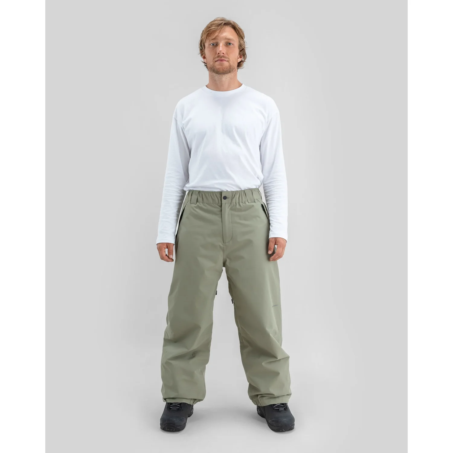 Nostalgia Pants 2L Herrenhose, Skihose, Weit geschnitten, Olivgrün, Elastischer Bund