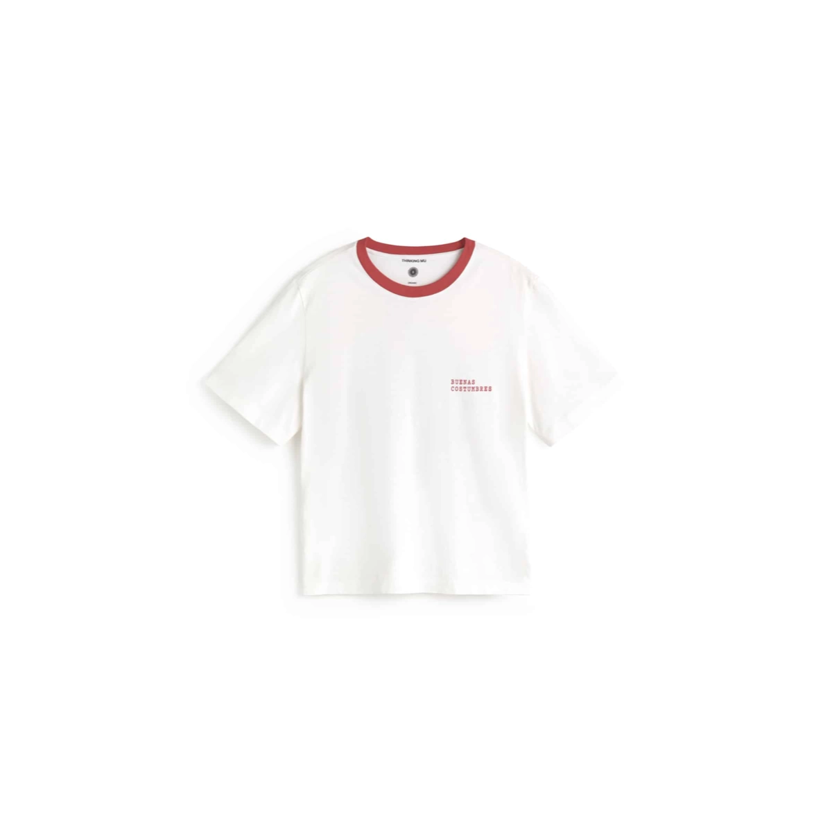 T-shirt, Weiß, Rundhals, Kurzarm, Textdruck, T-Shirt, Weiß, Rundhals, Kurzarm, Kleidung