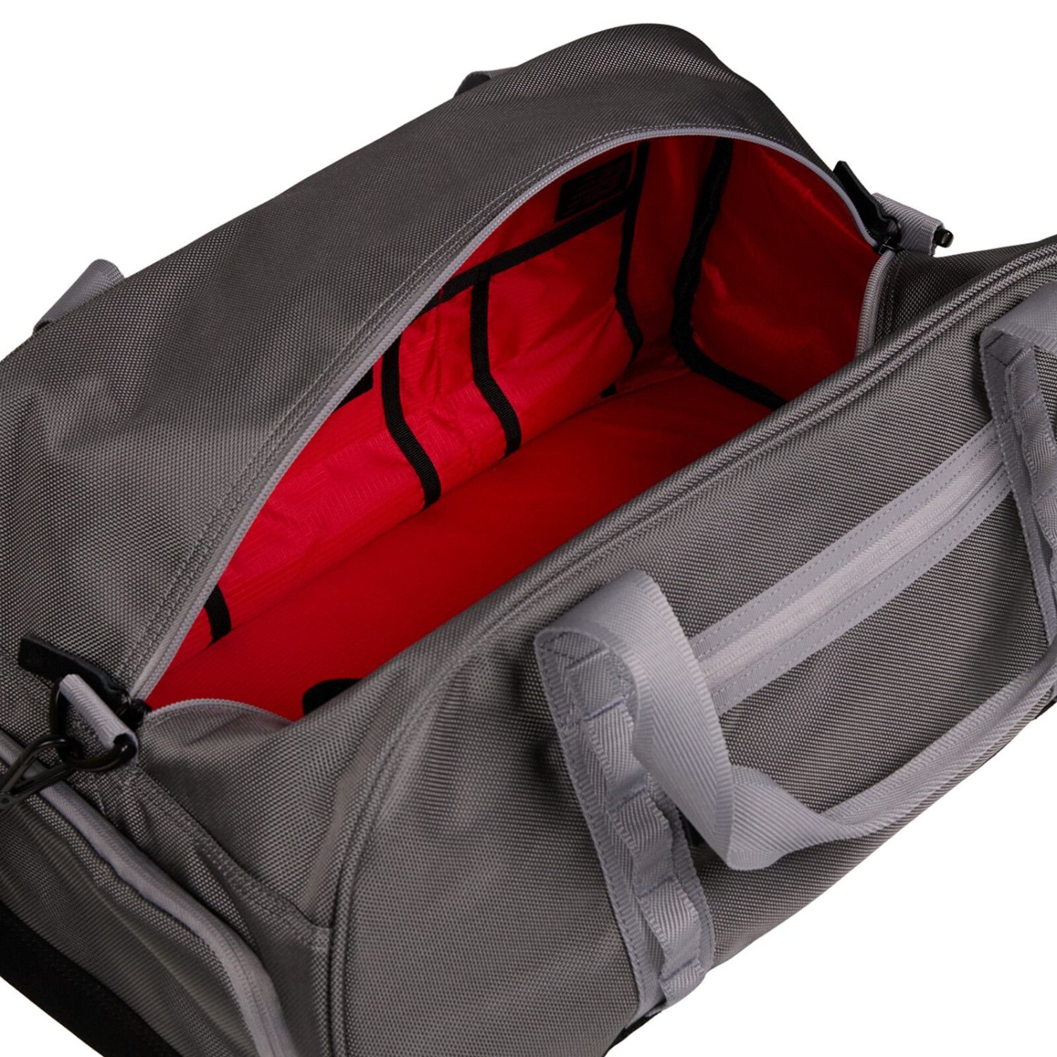 Sac de voyage, compartiment intérieur rembourré, doublure rose, sac gris, sac de transport