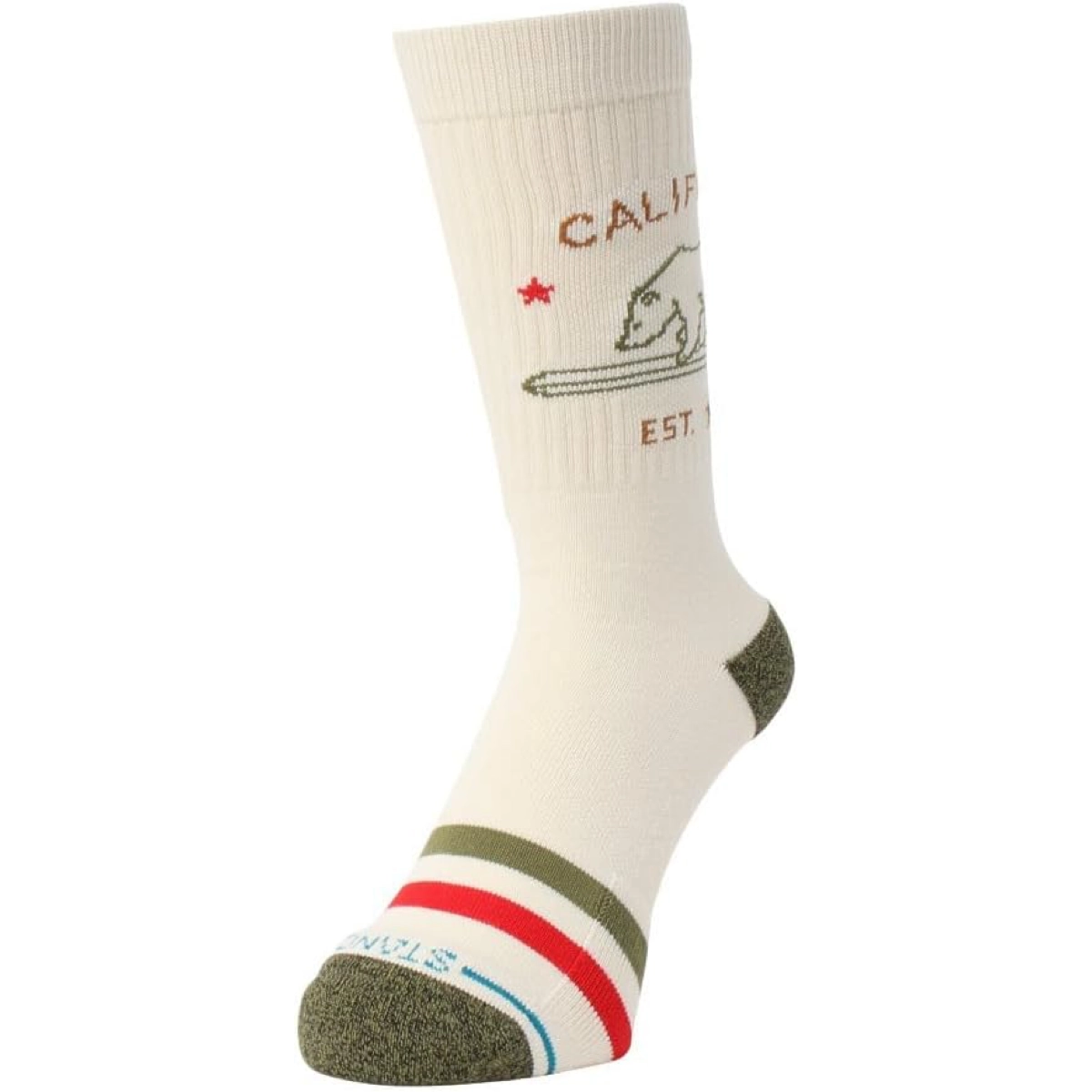 Chaussettes, chaussettes mi-mollet, beiges, avec logo, montant jusqu'aux genoux
