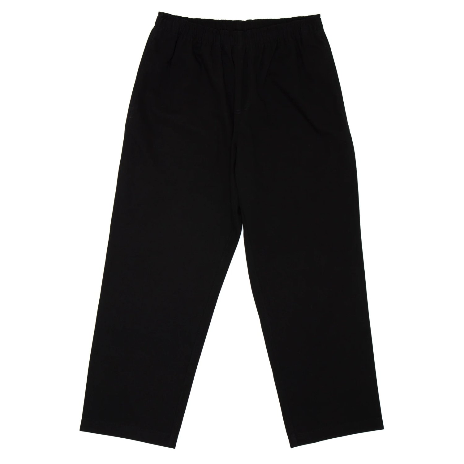 Pantalon évasé, noir, longueur 3/4, taille élastiquée