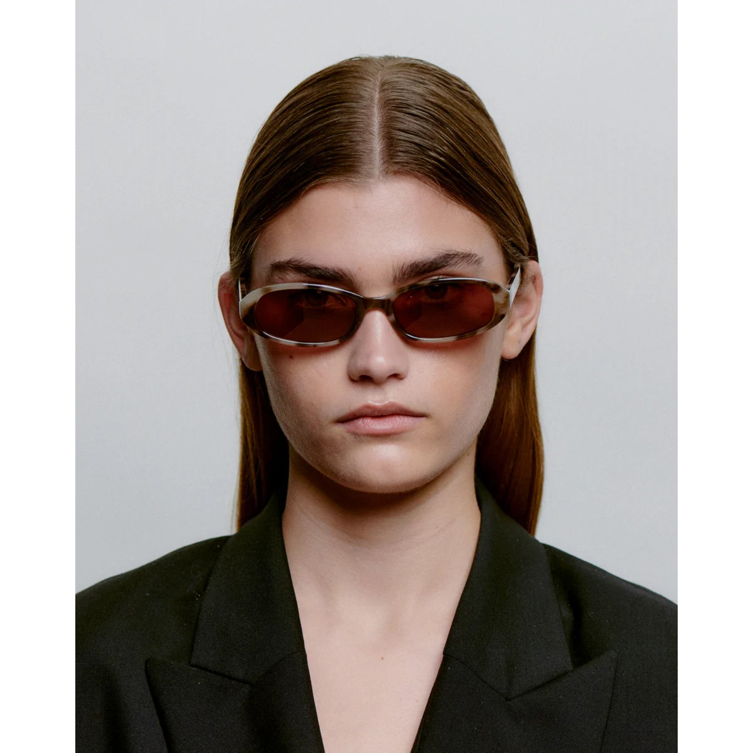 Sonnenbrille, ovale Sonnenbrille, braune Sonnenbrille, dünner Rahmen, Modebrille