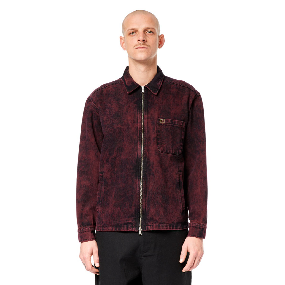 Acid Wash Denim Overshirt Bekleidung, Mantel, Jacke, Langarm, Fleece