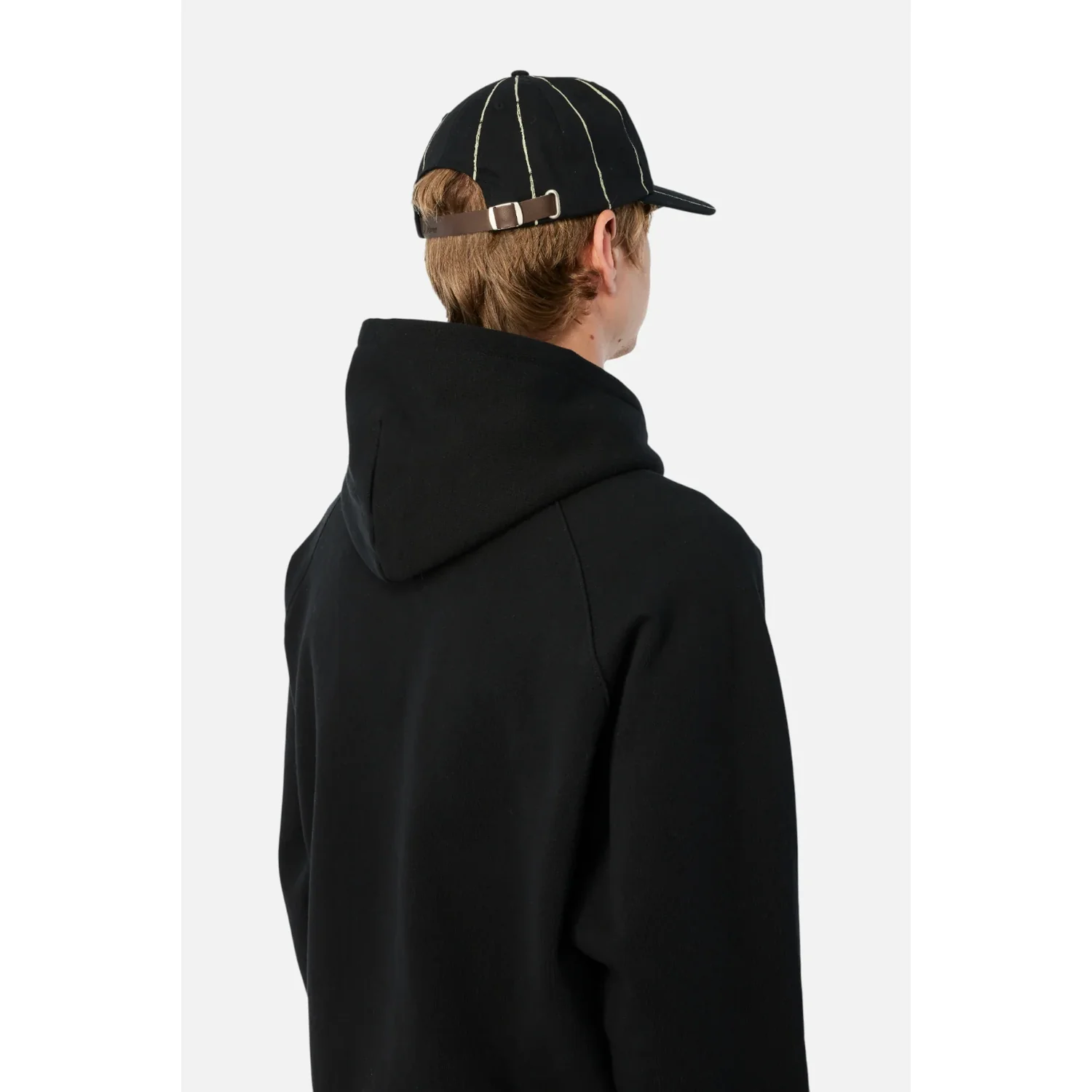 Baseballkappe, schwarz, Längsstreifen, verstellbarer Riemen