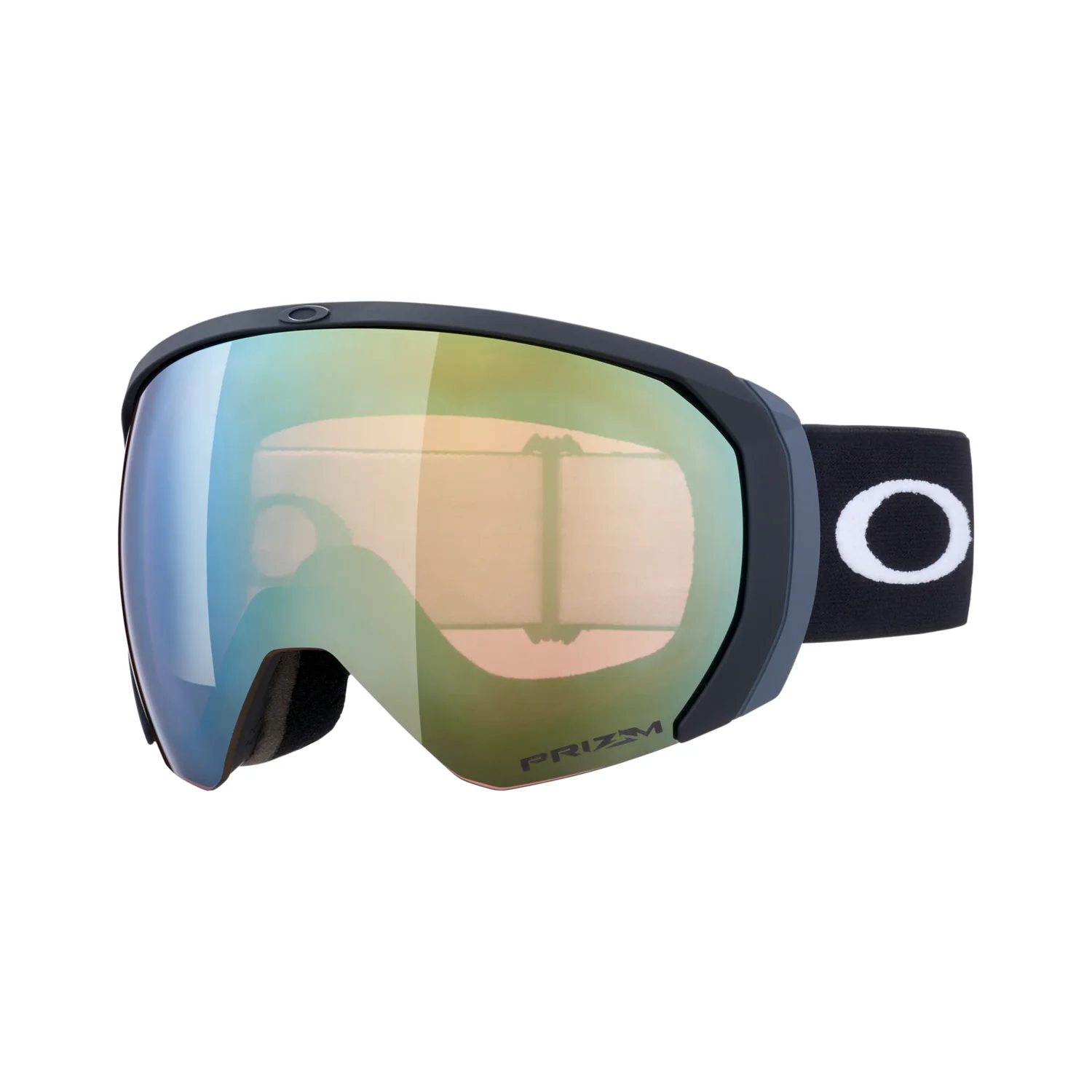 Flight Path L - Matte Blk Lunettes de ski, verres miroités, monture noire, large champ de vision, bandeau élastique