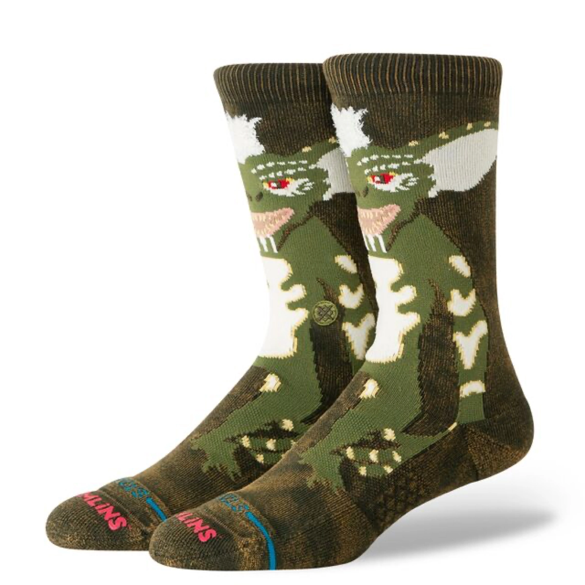 Stripe Gremlins Crew socks, camouflage, dragon, pattern, mid-calf