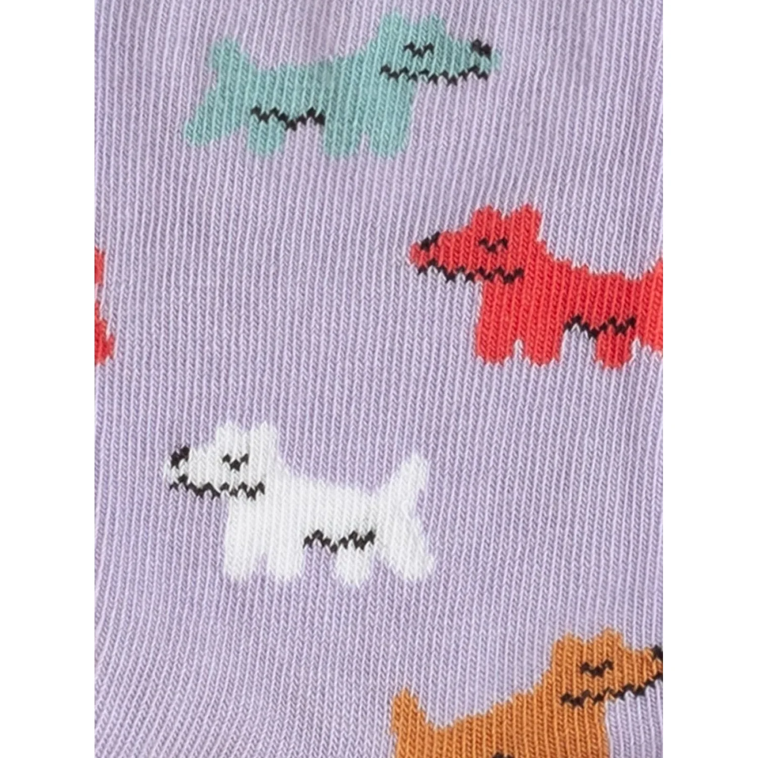 Chaussettes, motifs de dinosaures, couleur lilas, tricot, motifs colorés