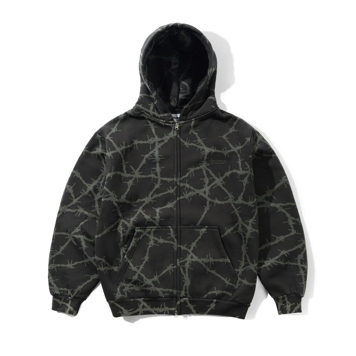 Wired Zip-Thru Hood Strickwaren, Pullover, Sweatshirt, Kapuzenpulli, Kapuze