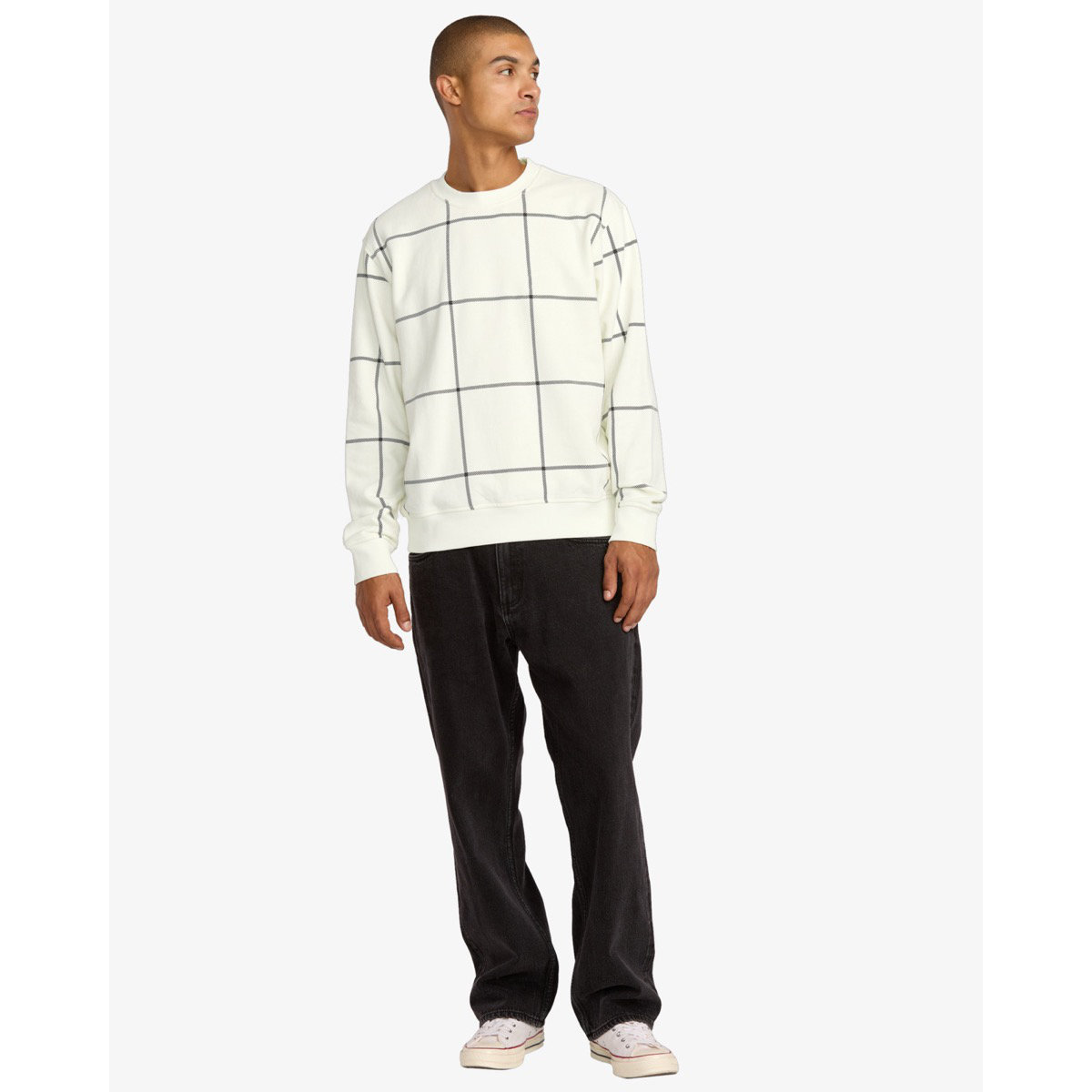 Vacancy Window Pane Crew Manches longues, chemise, adulte, homme, personne