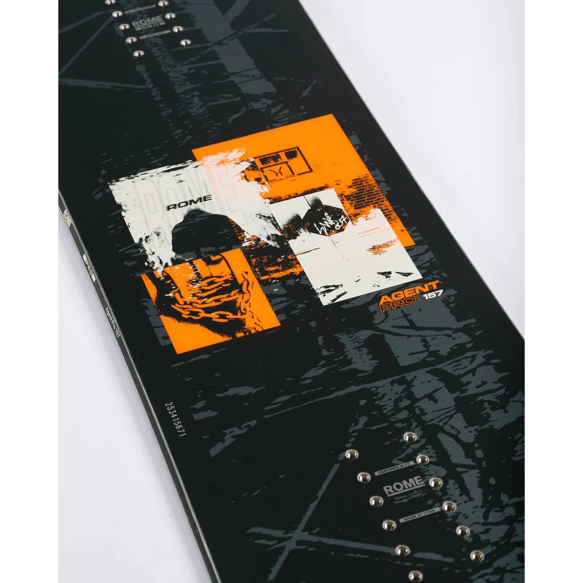 planche, skateboard, graphisme, orange, Rome