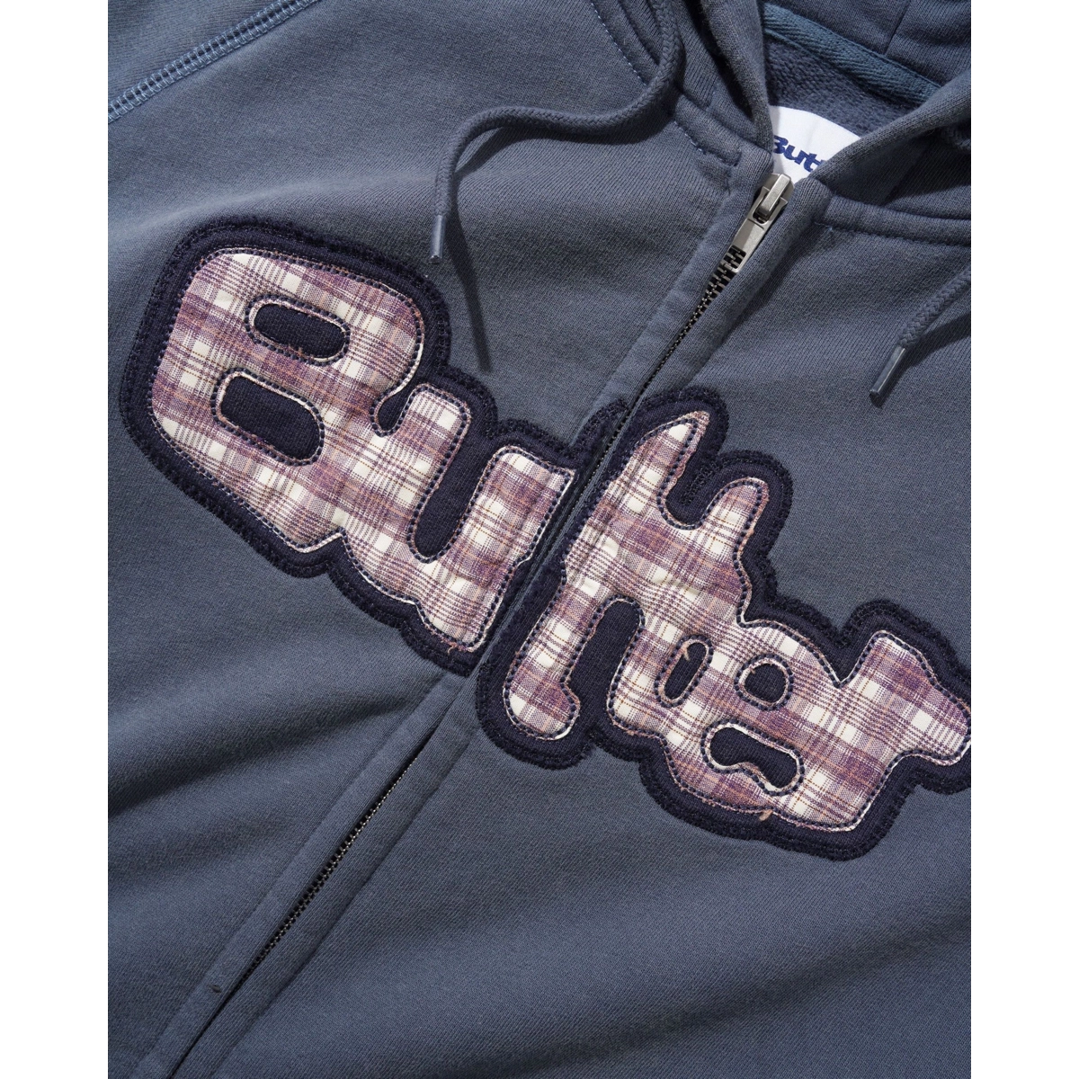 plaid, Check, Stoff, Patchwork, Textil, Hoodie, Reißverschluss, Plaid, Navy, Kordelzug