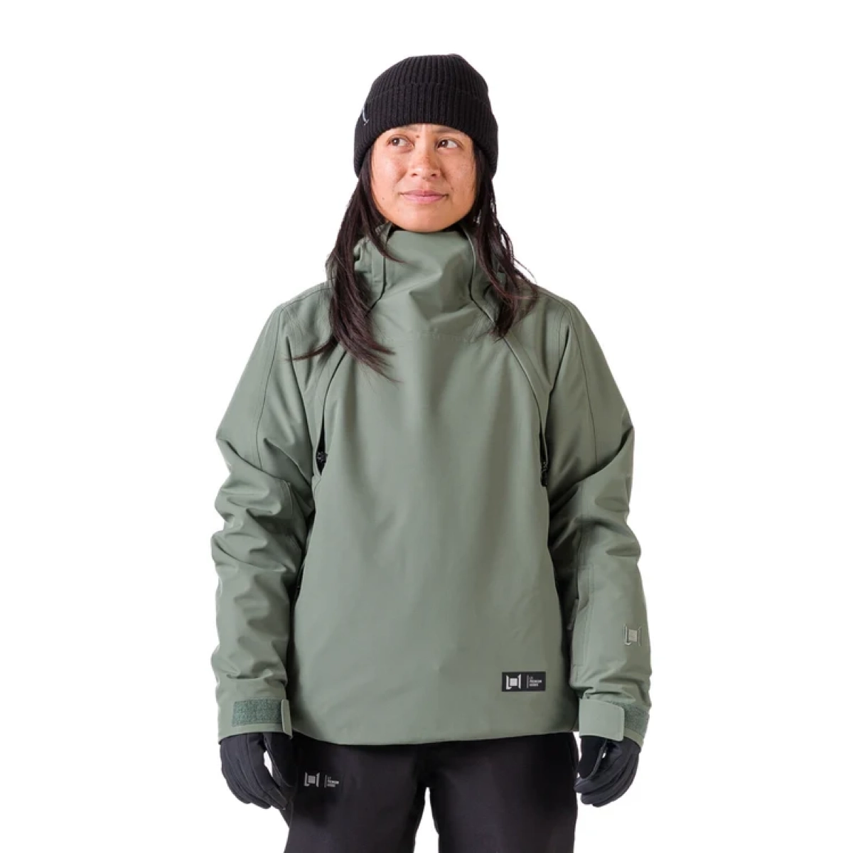 veste, anorak, vert militaire, coupe-vent, fermeture éclair, veste d'hiver, parka, capuche, vert olive, manches longues