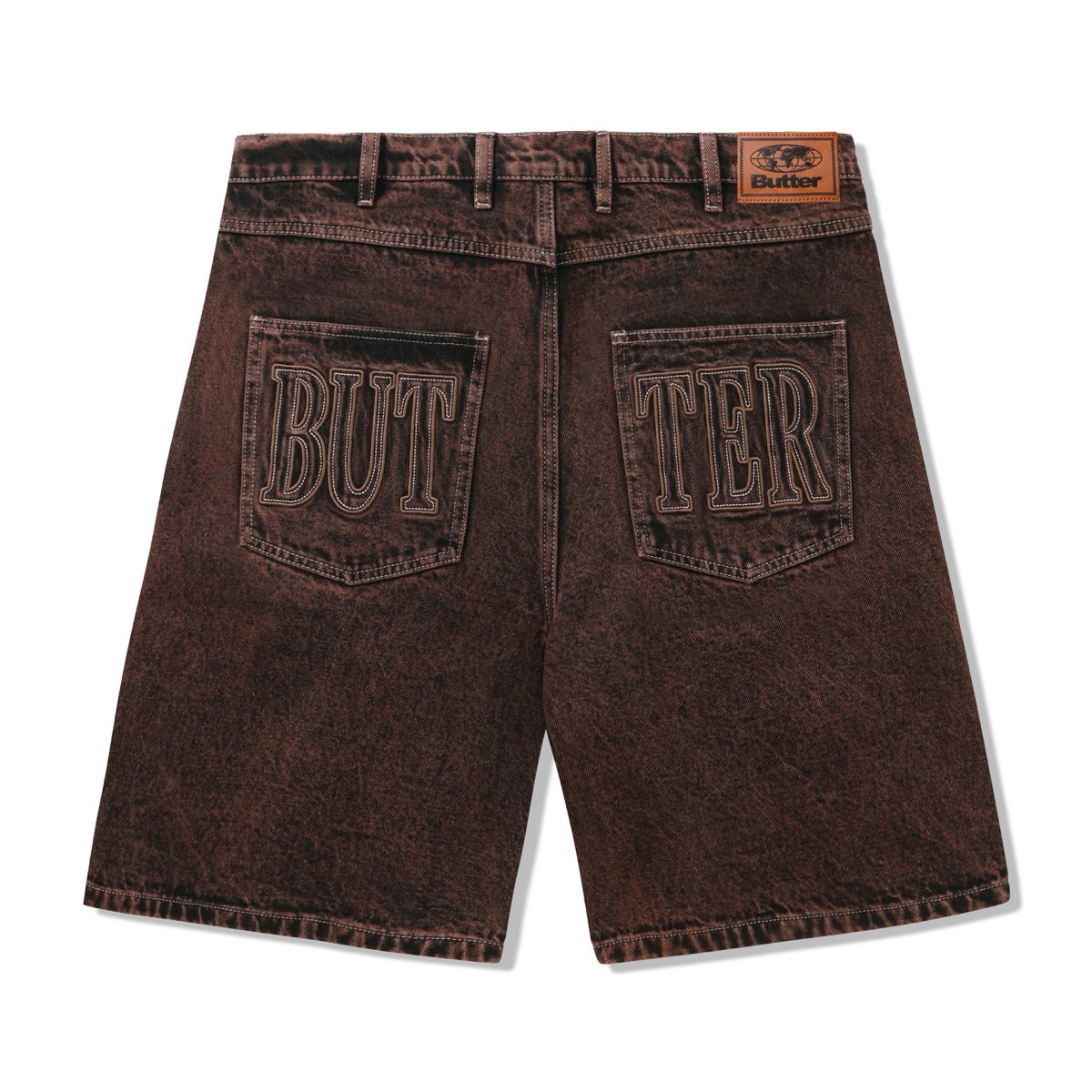Applique Denim Shorts Butter Applique Denim Shorts Acid Brown, vue 2