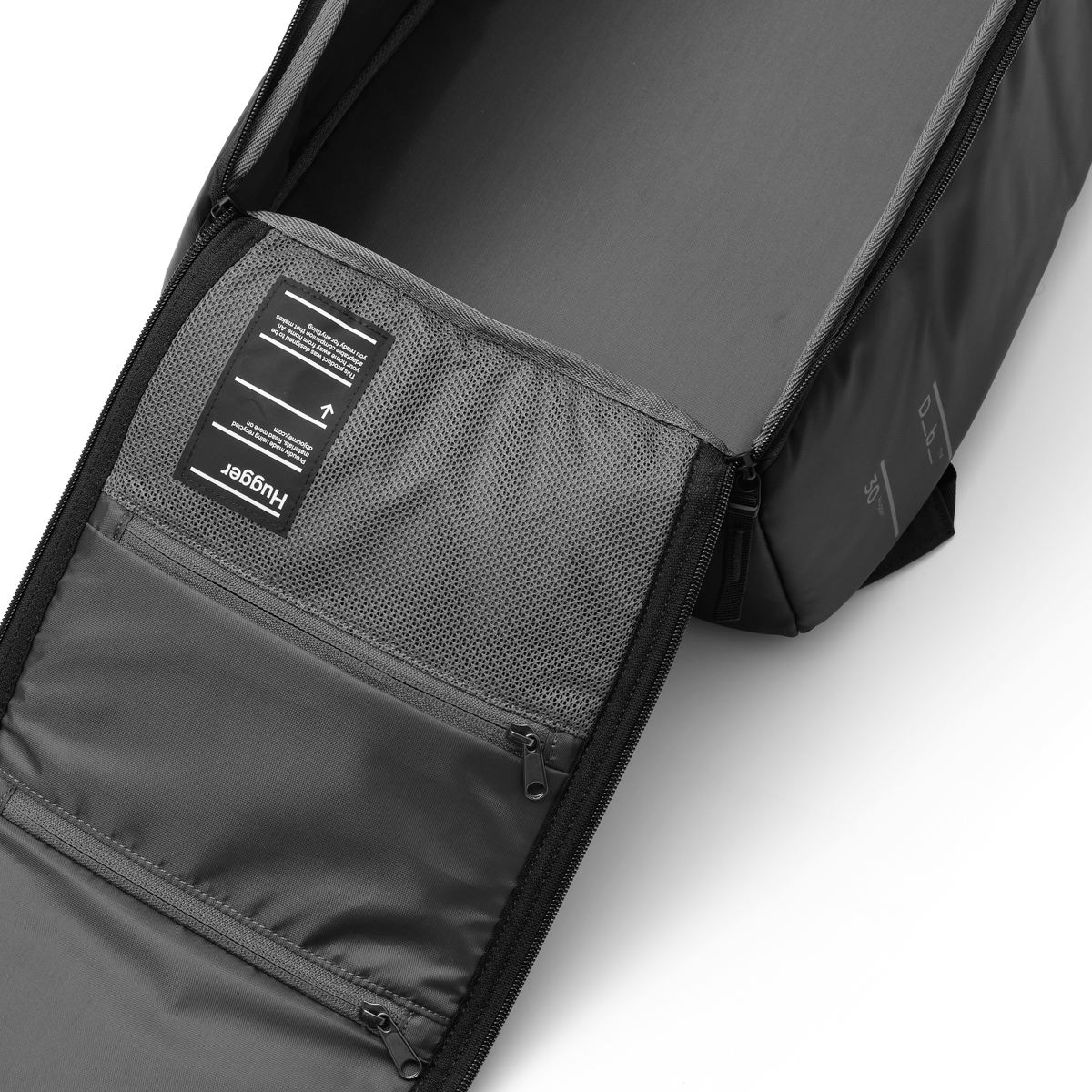 Rucksack, Innenraum Rucksack, Netzfach, Reißverschlussfach, Grau