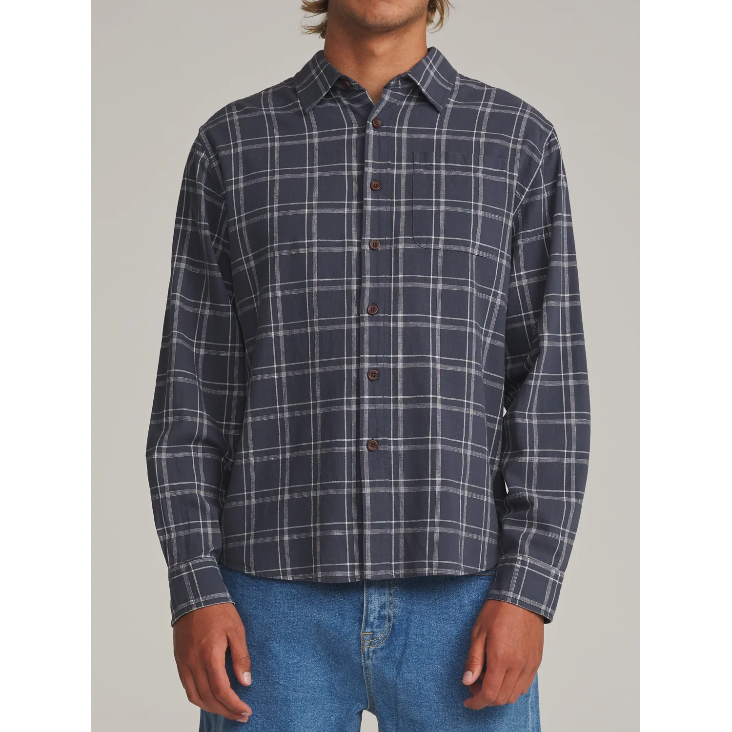 Tack LS Shirt Katin Tack LS Shirt Washed Blue, Ansicht 3