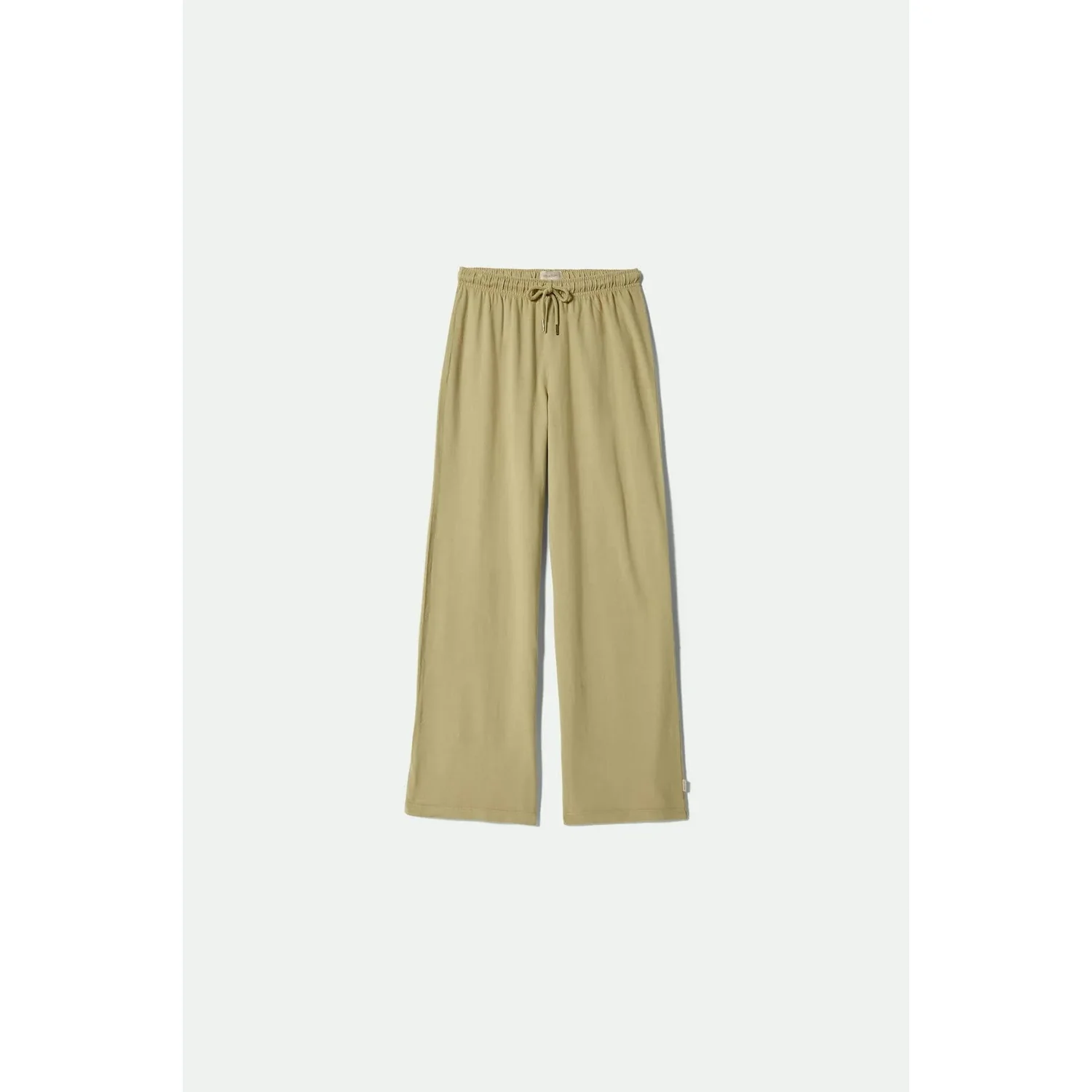 Pantalon, jambes larges, taille élastiquée, cordon de serrage, couleur kaki